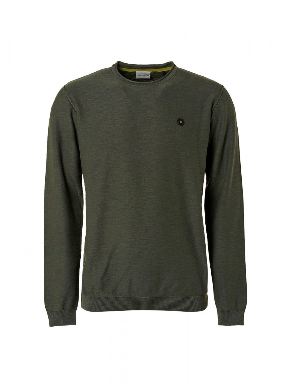 Pullover Crewneck Garment Dyed + Stone Washed | Dark Green