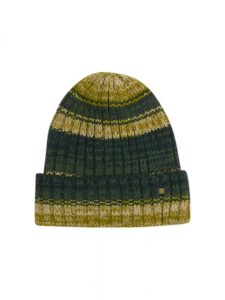 Beenie Rib Stripe Knit | Dark Green