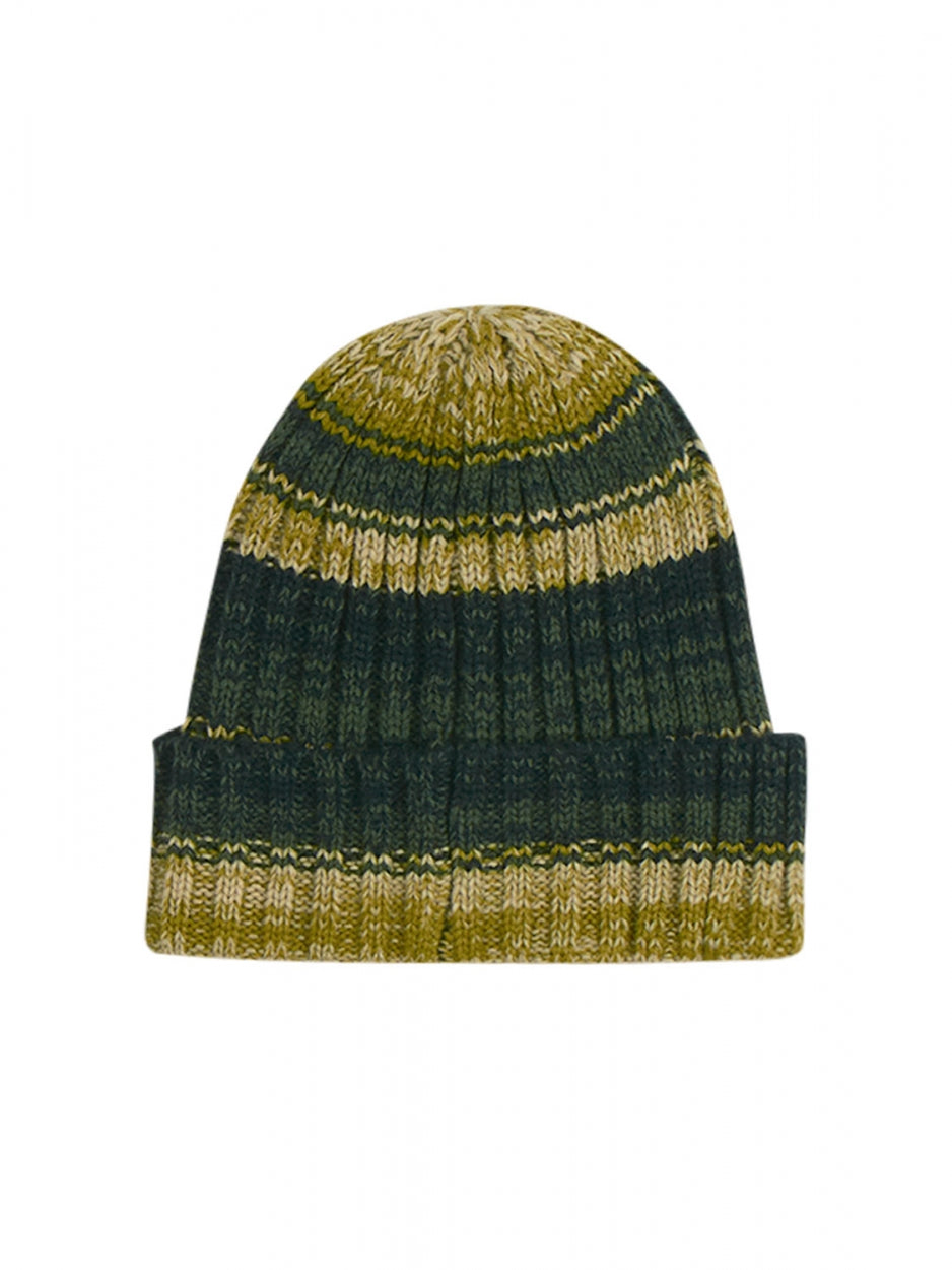 Beenie Rib Stripe Knit | Dark Green