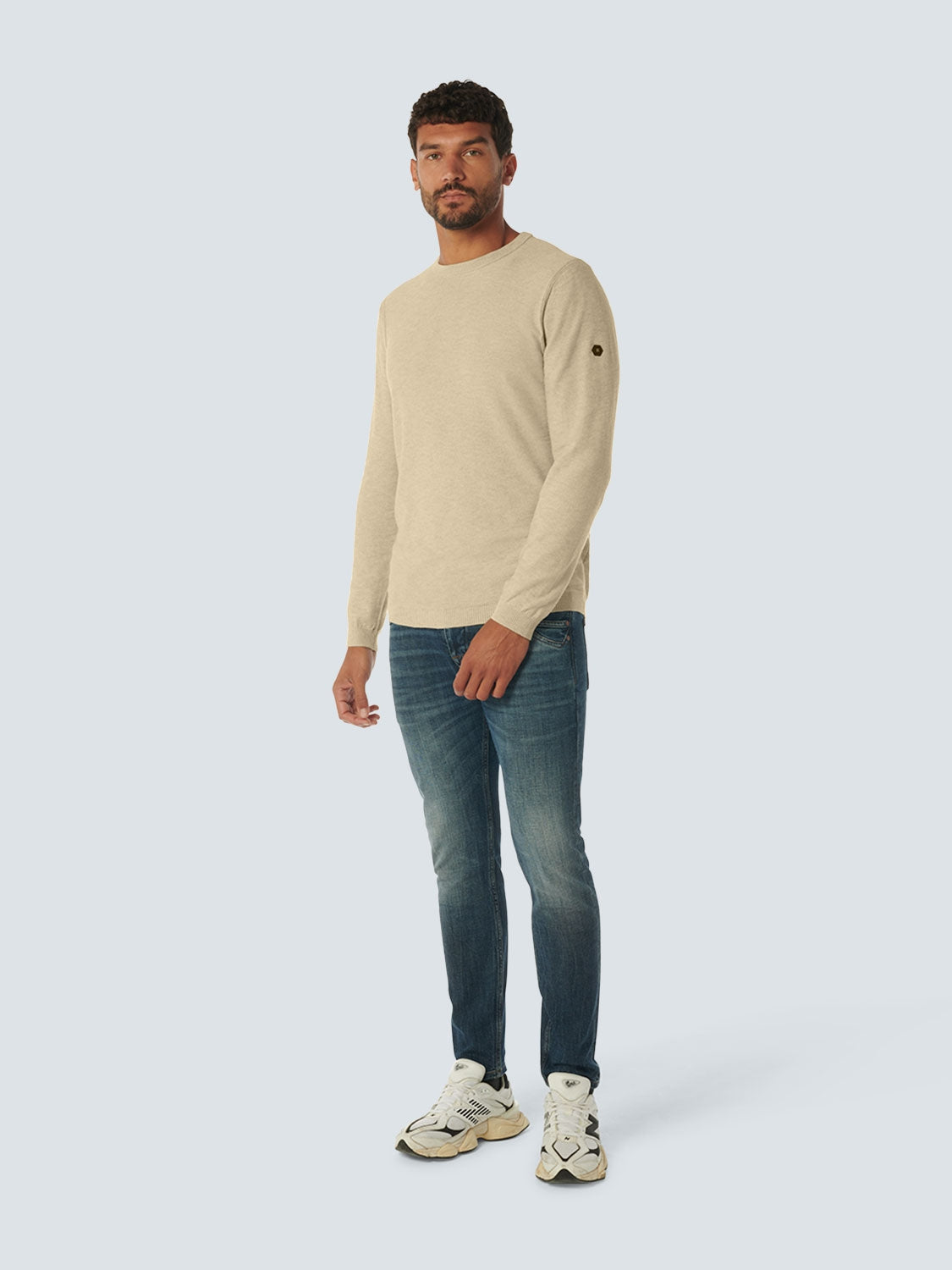 Pullover Crewneck 2 Coloured Melange | Cream