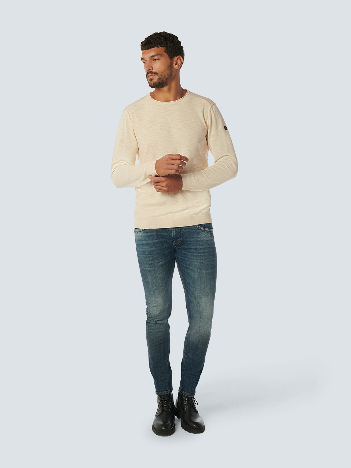 Pullover Crewneck Garment Dyed + Stone Washed | Cream