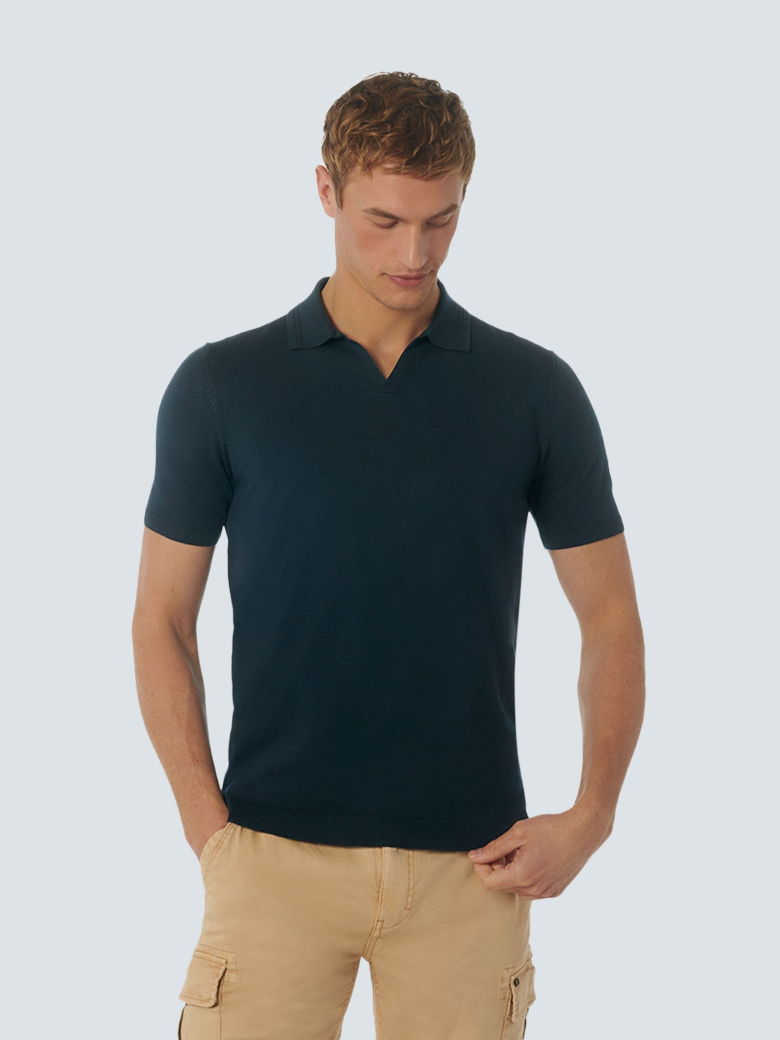 Pullover Short Sleeve Polo Solid | Night