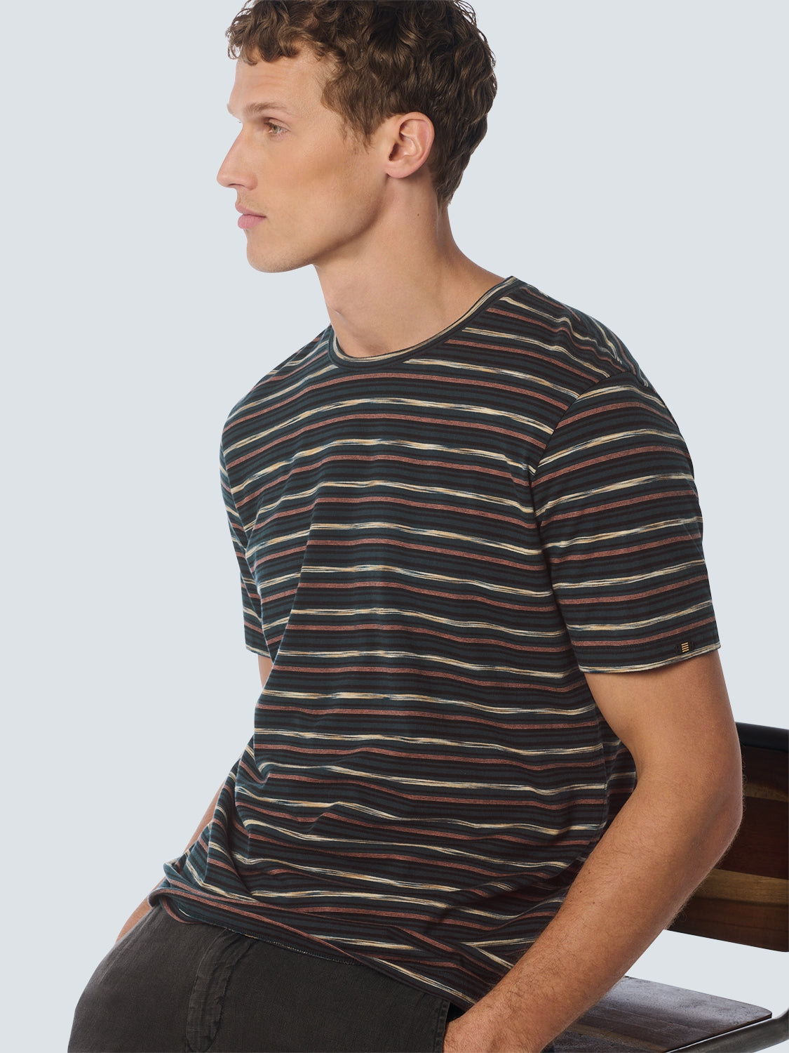 T-Shirt Crewneck Multi Coloured Stripes | Night