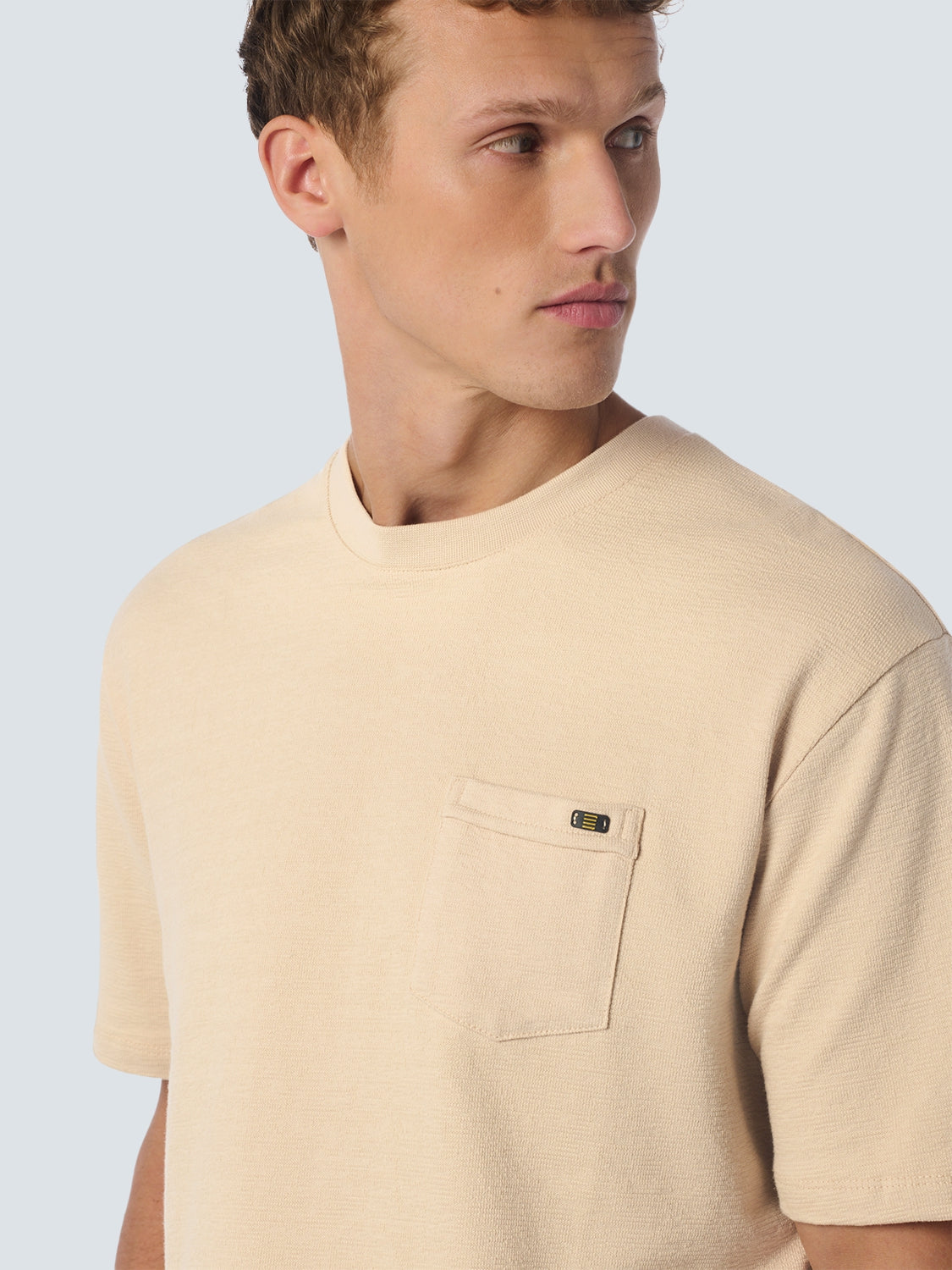 T-Shirt Crewneck Solid Jacquard Slub | Cement