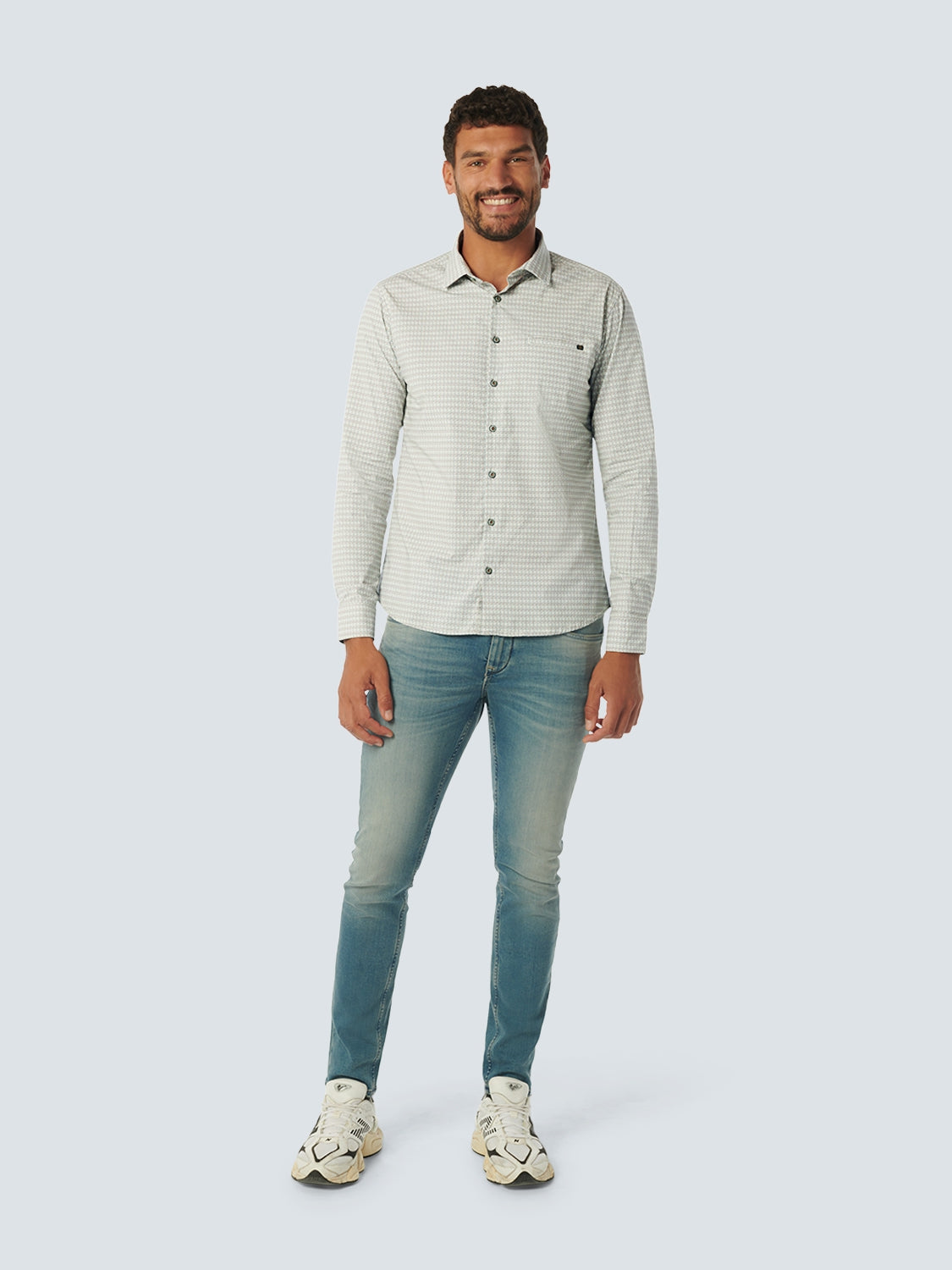 Shirt Stretch Allover Printed | Dark Steel