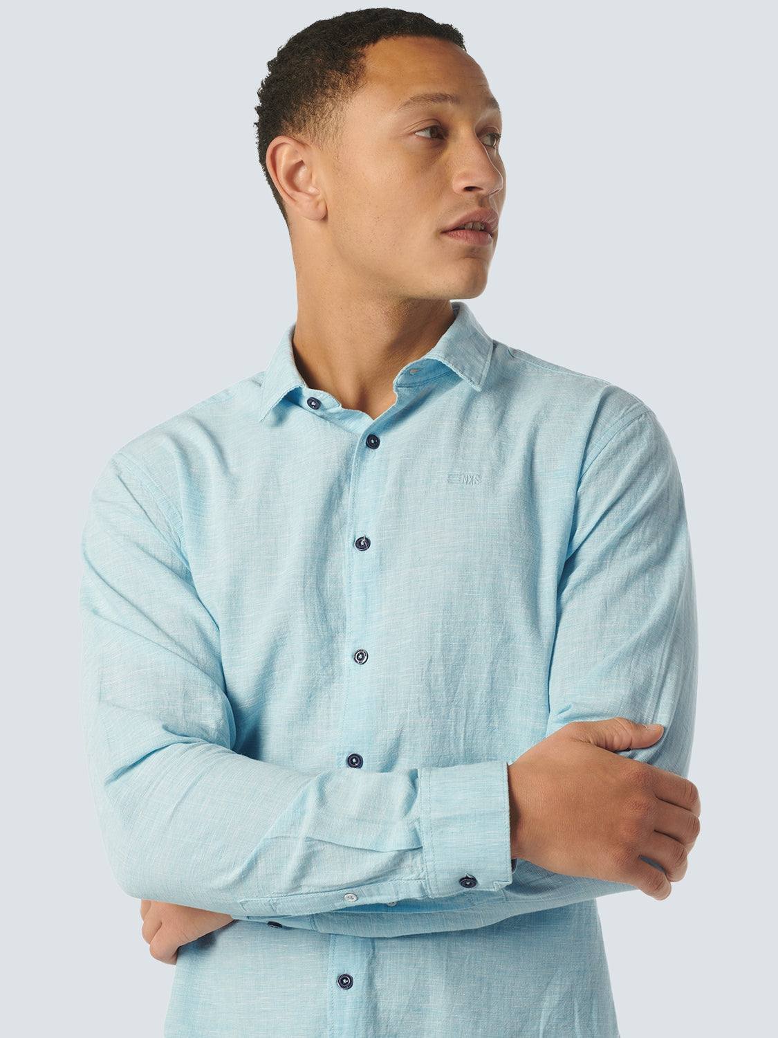 Shirt 2 Coloured With Linen | Aqua