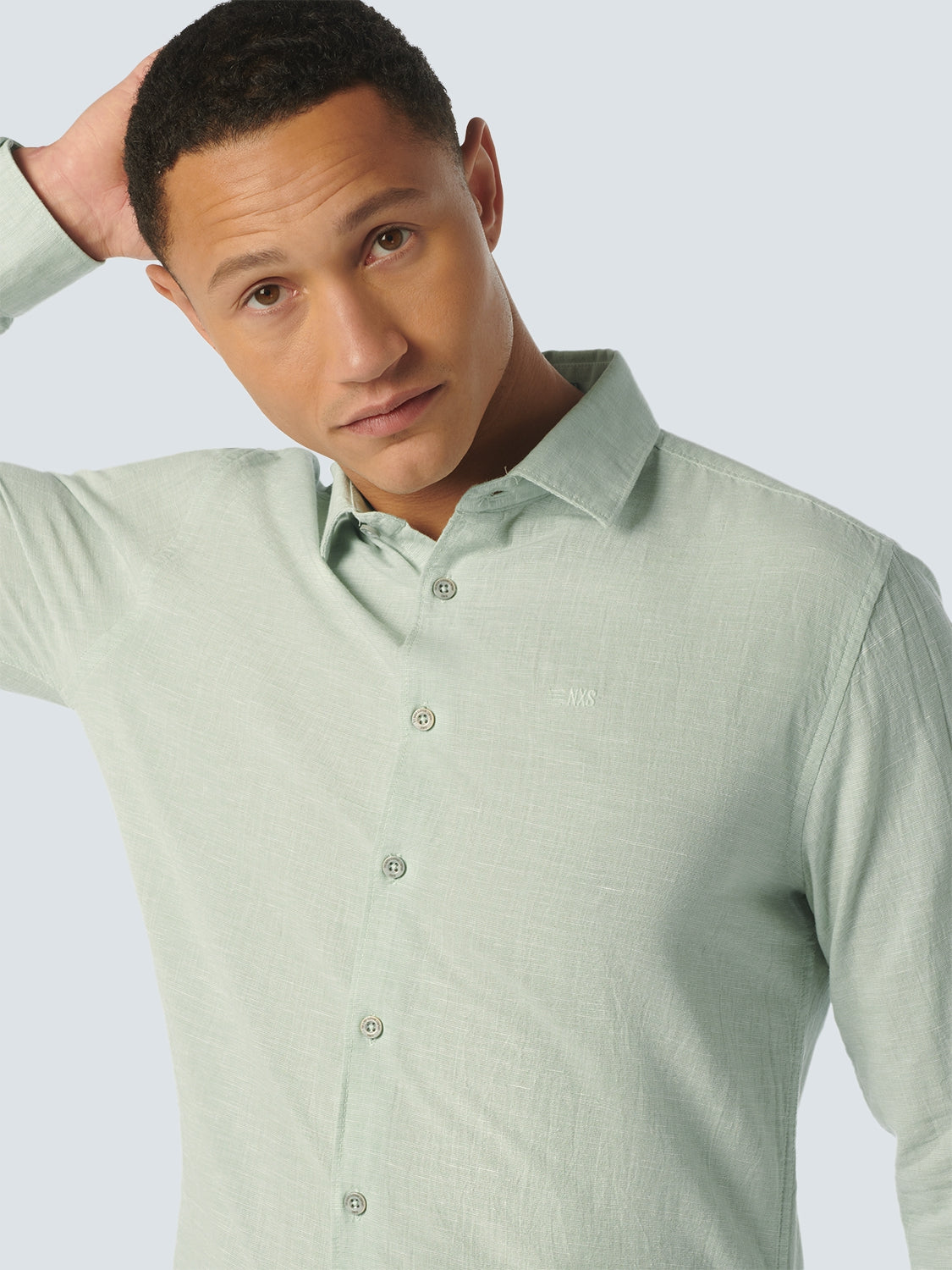 Shirt 2 Coloured With Linen | Mint