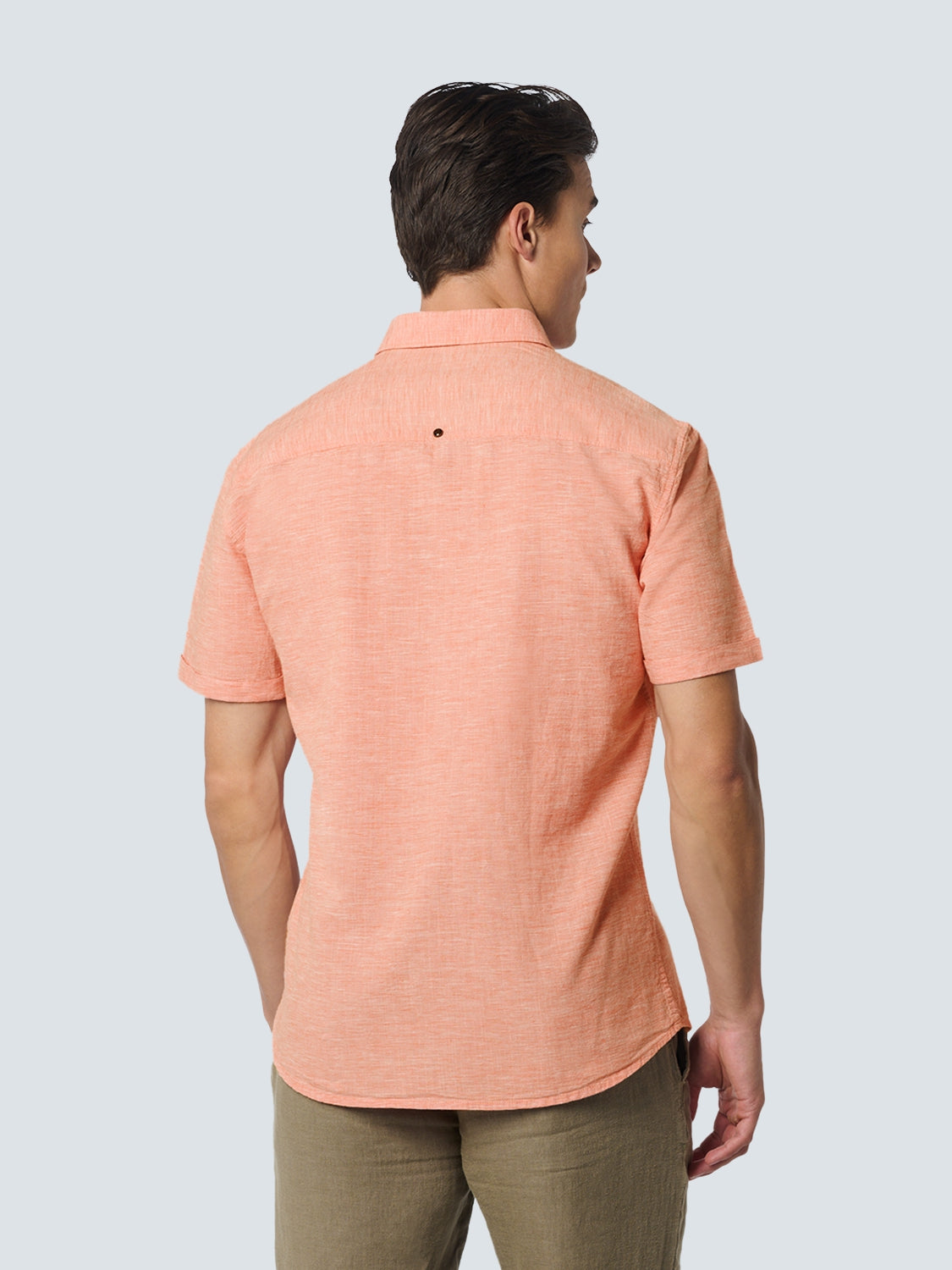 Shirt Short Sleeve 2 Coloured Melange With Linen | Melon
