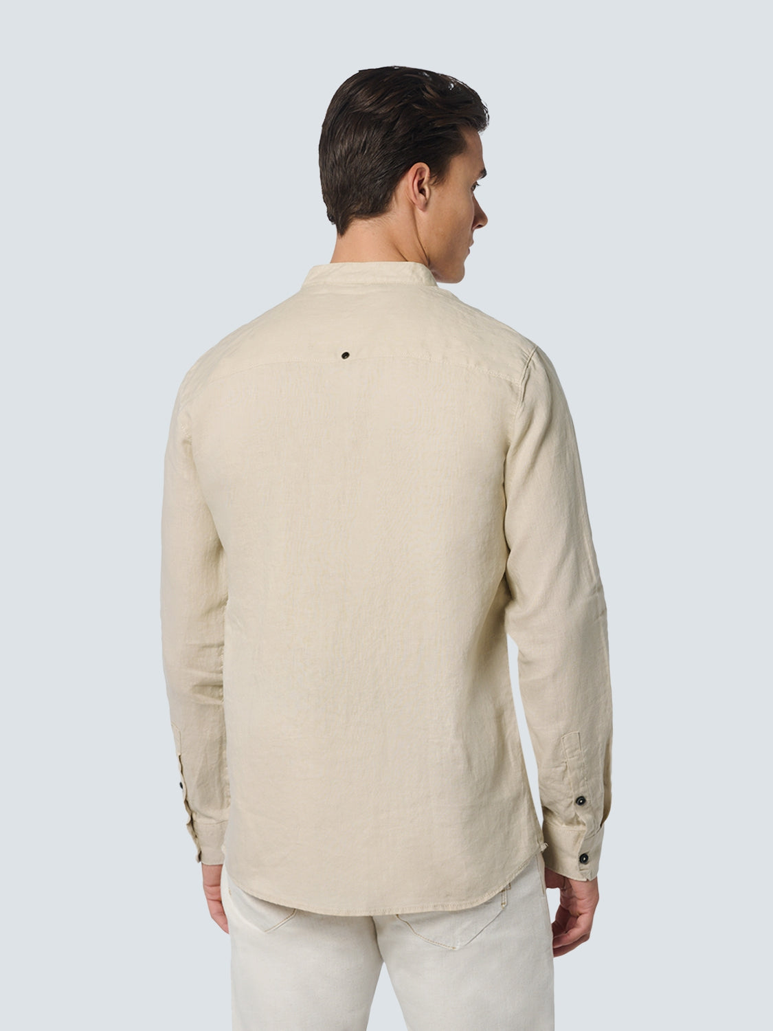 Shirt Granddad Linen Solid | Cement