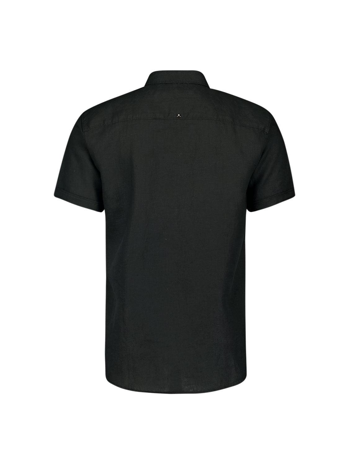 Shirt Short Sleeve Linen Solid | Black