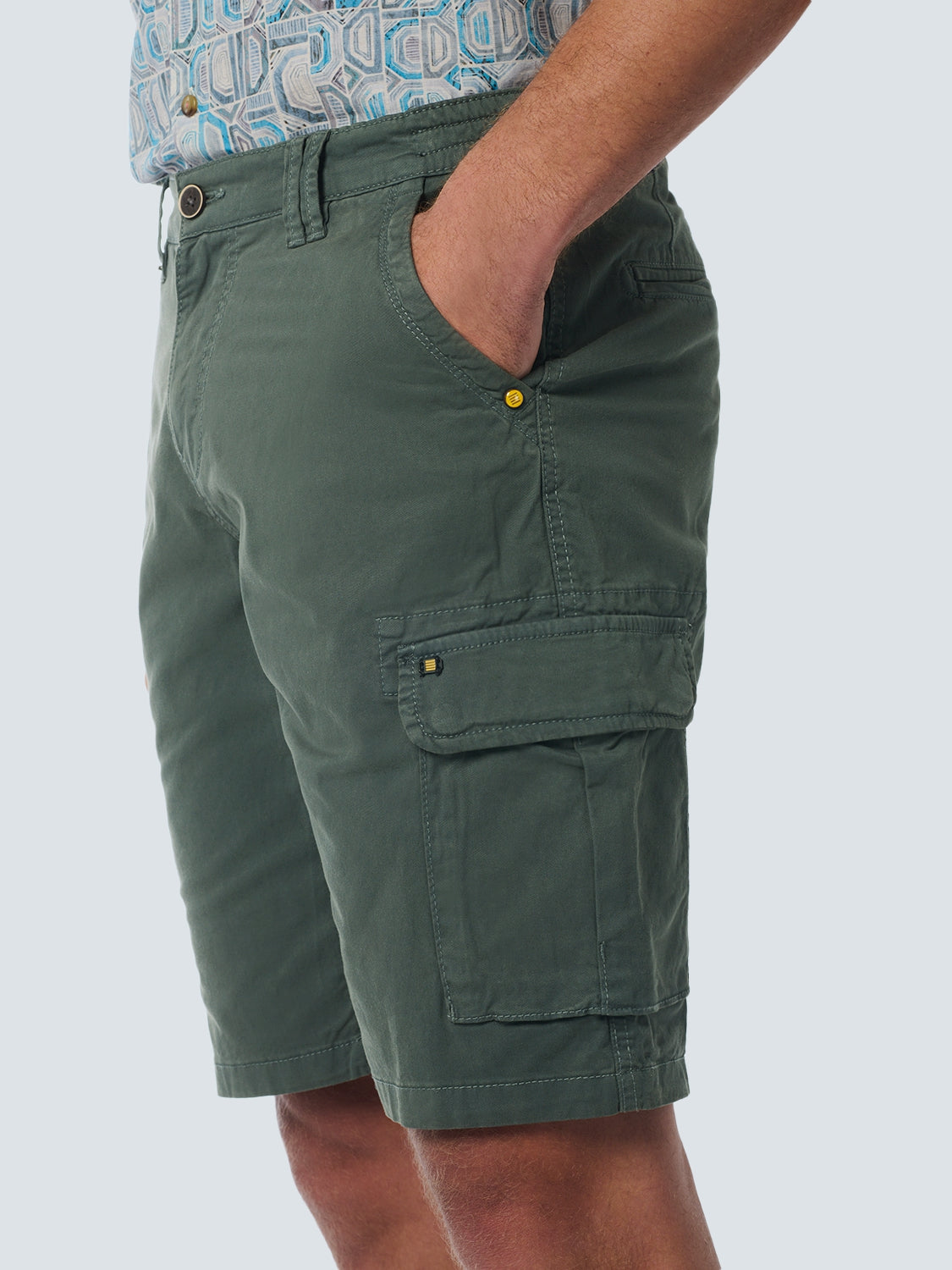 Short Cargo Garment Dyed + Stone Washed Stretch | Steel