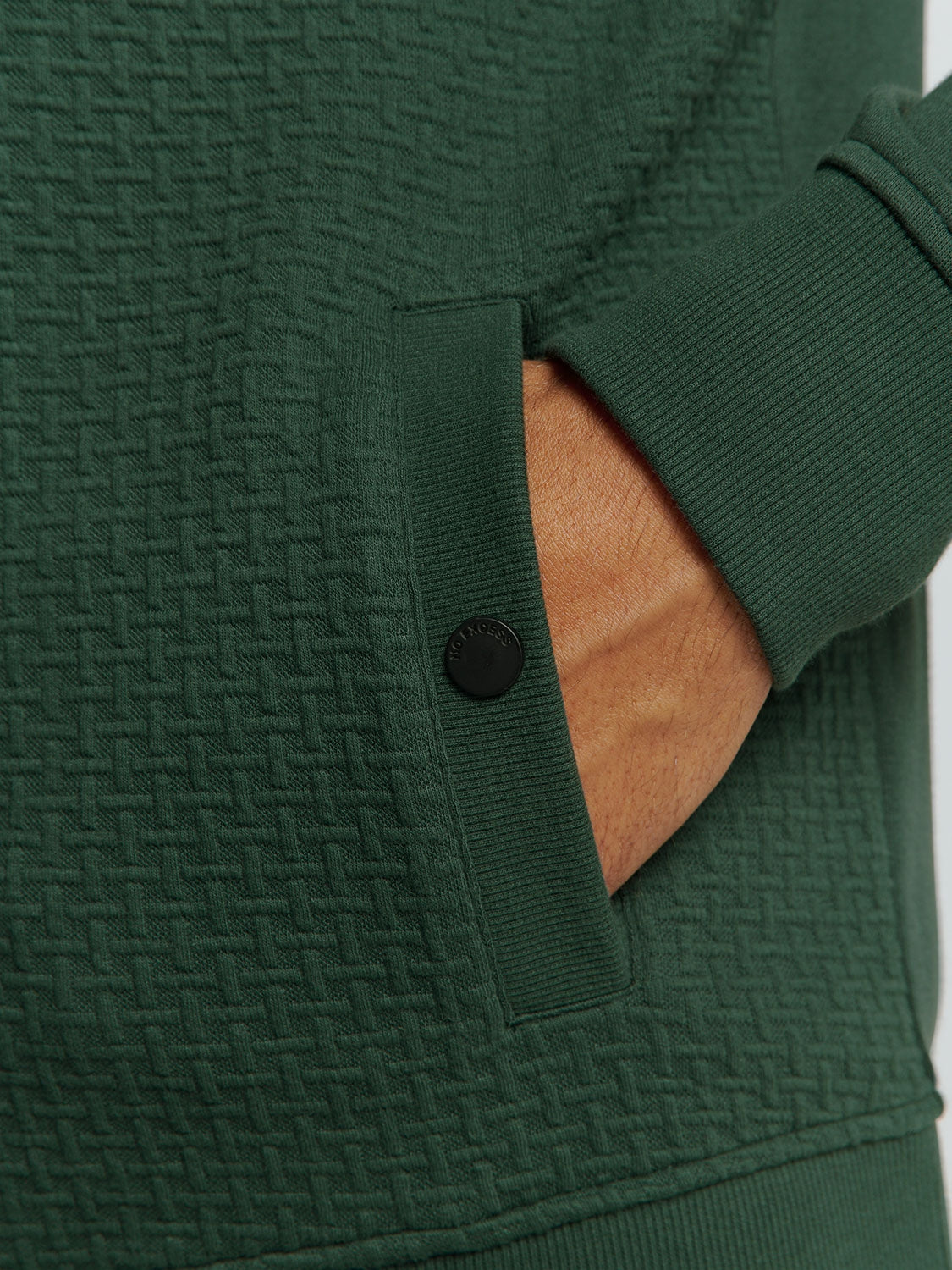 Hooded Vest with Jacquard Pattern: Comfort and Style in One | Dark Green