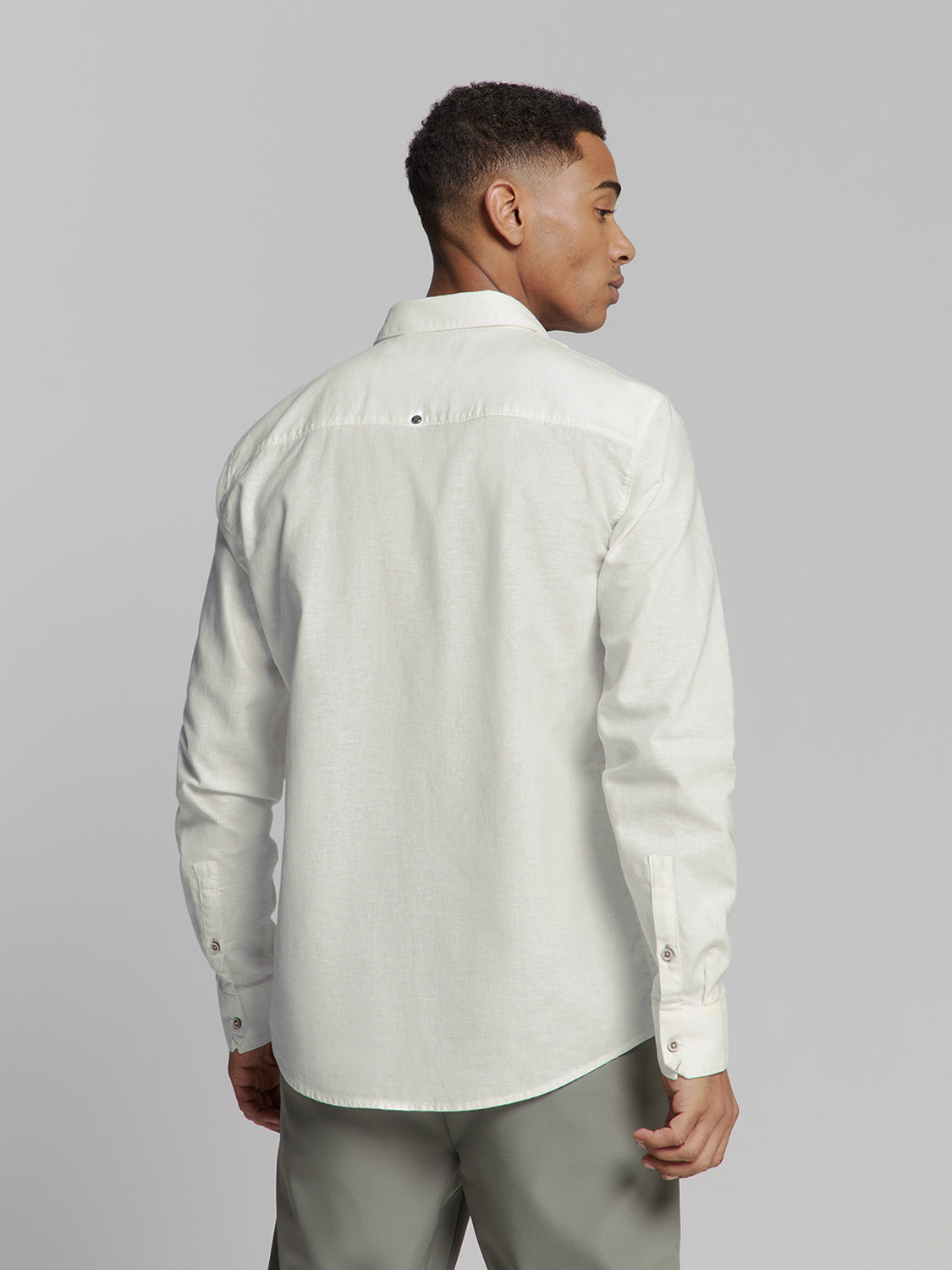linen shirt | White