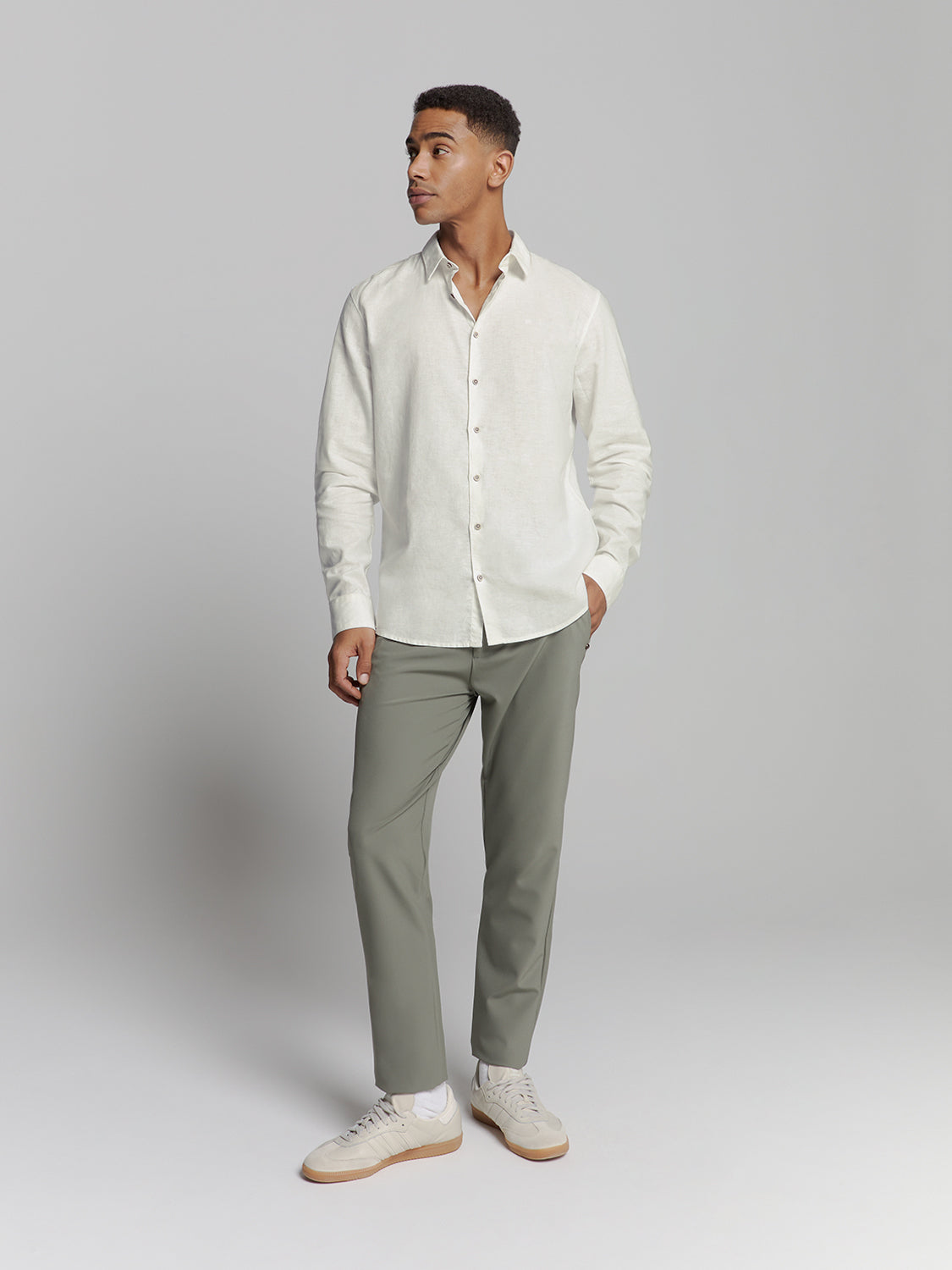 linen shirt | White