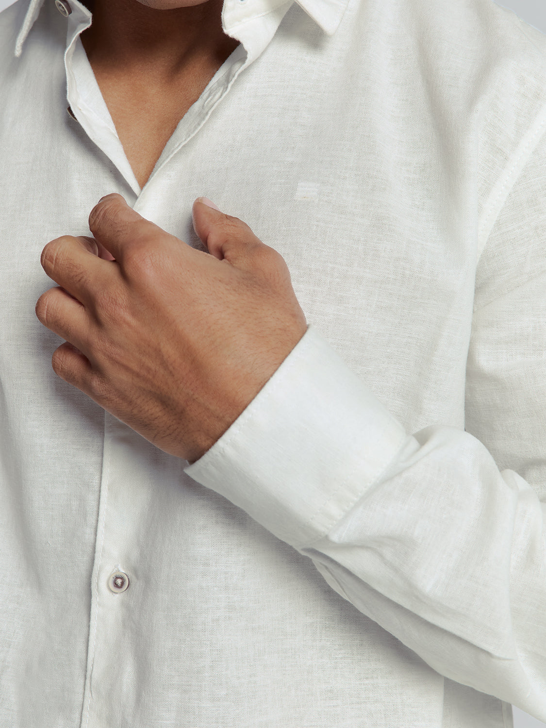 linen shirt | White