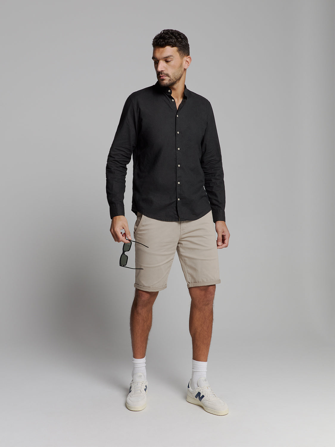 linen shirt | Black