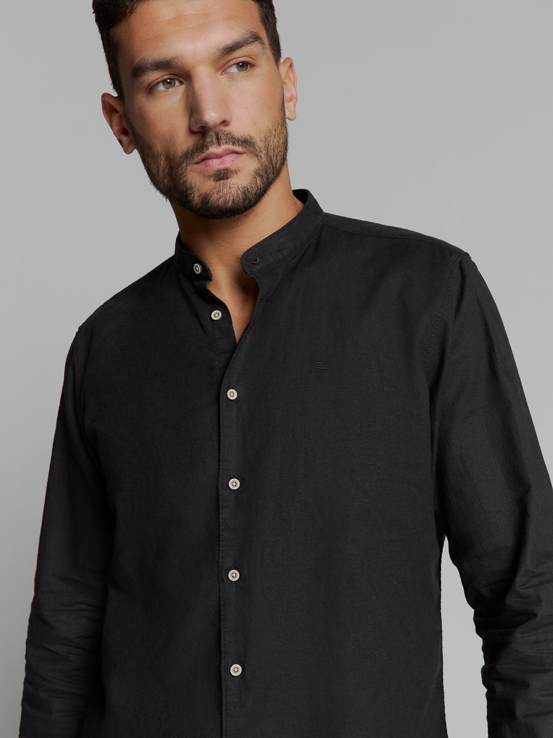 linen shirt | Black