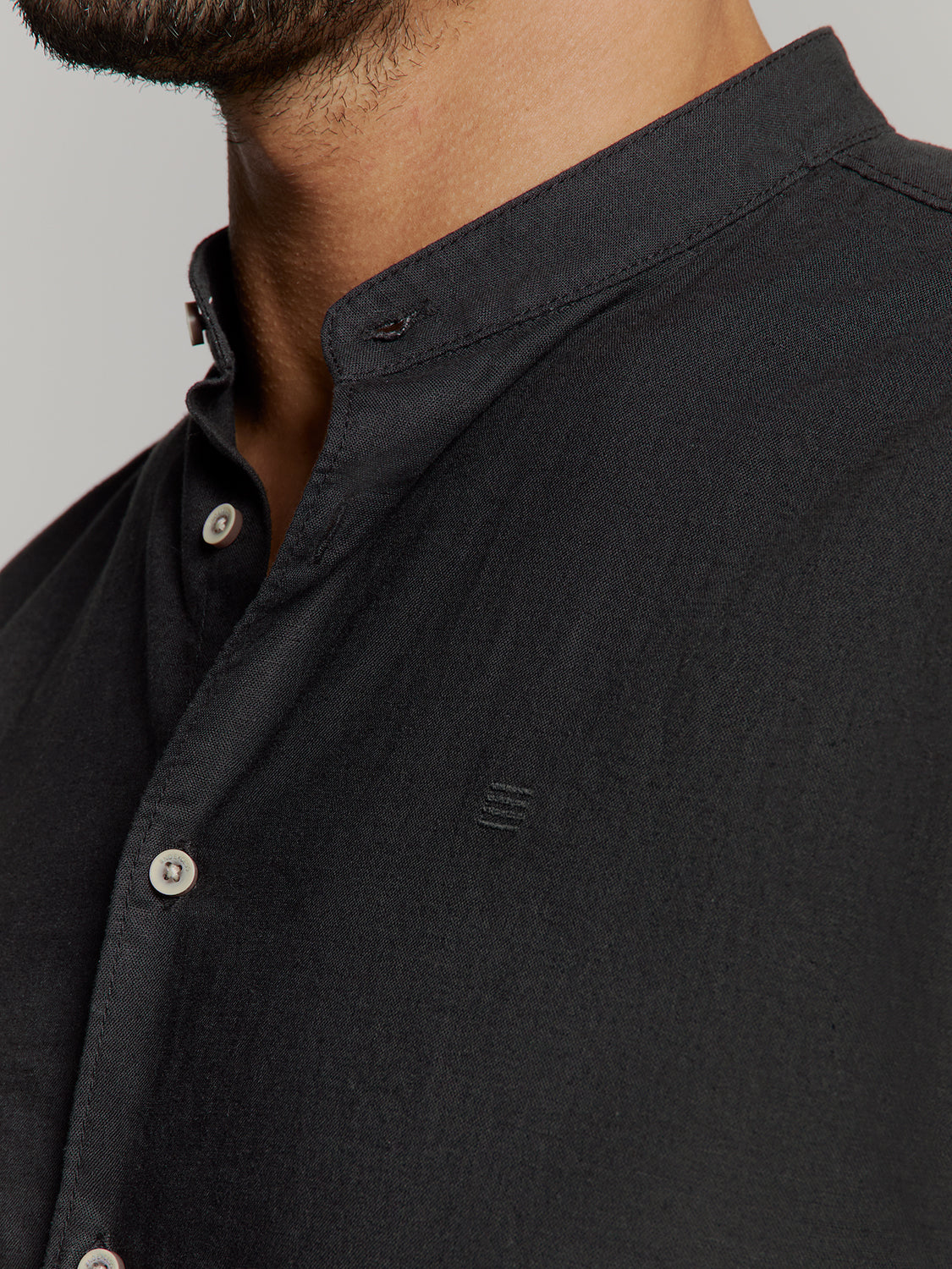 linen shirt | Black