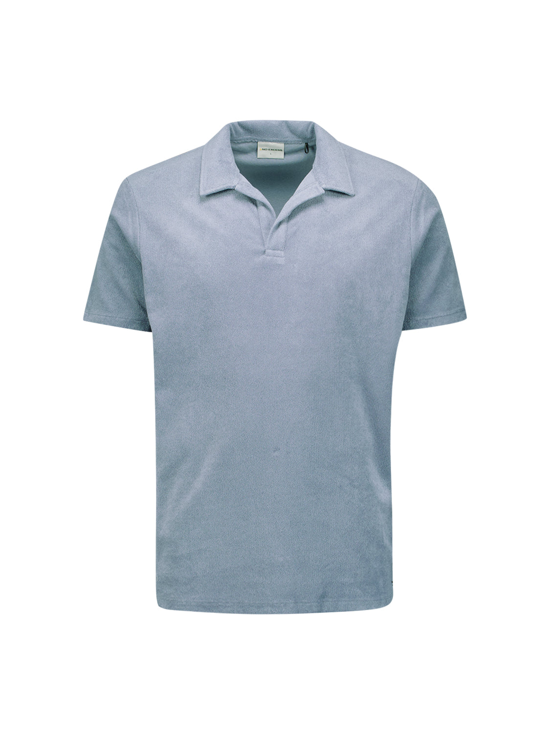Terry knit poloshirt | Washed Blue