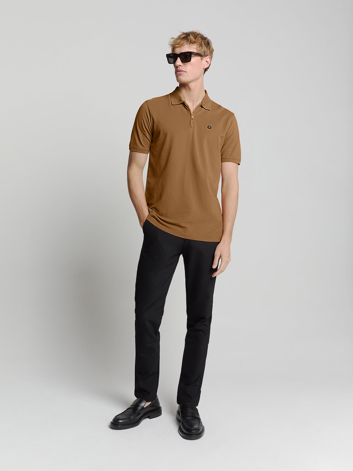 Pique poloshirt | Camel