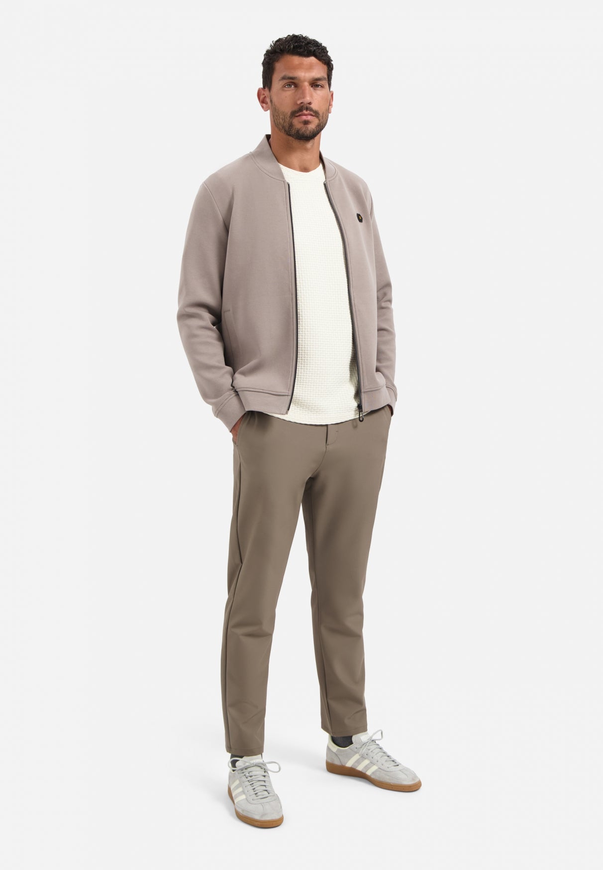 Piqué cardigan | Clay