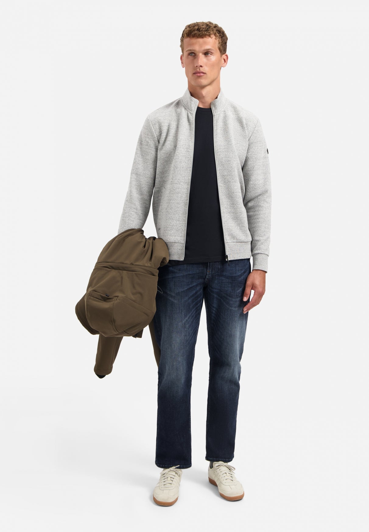 Textured cardigan | Grey Melange