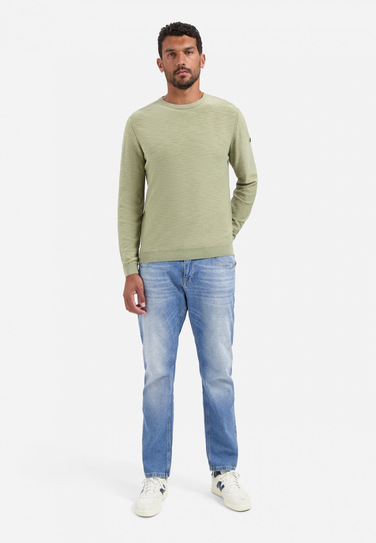 Washed look jumper | Light Moss