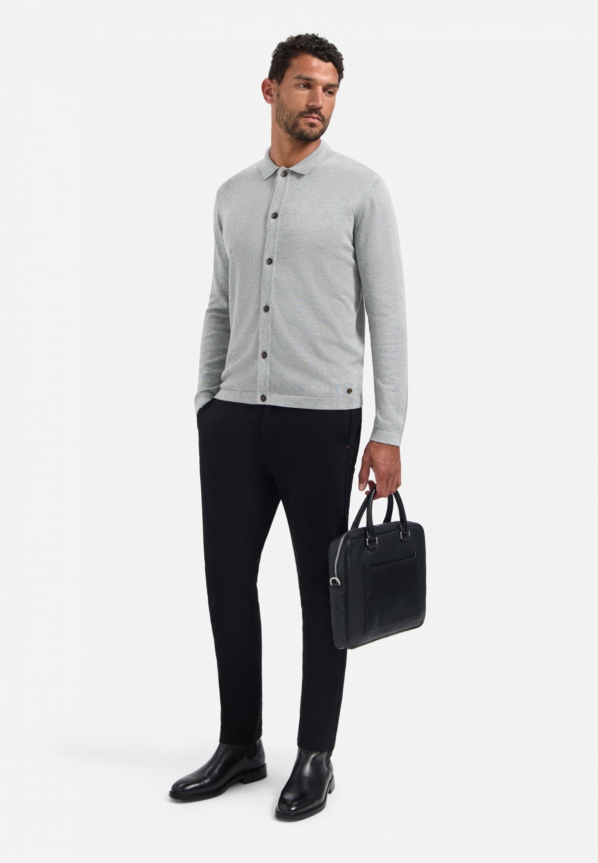 Button-Up cardigan | Grey Melange
