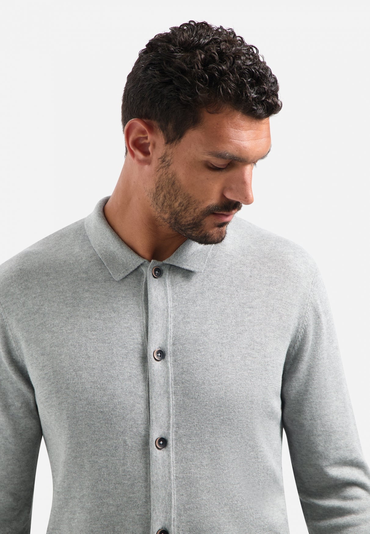 Button-Up cardigan | Grey Melange