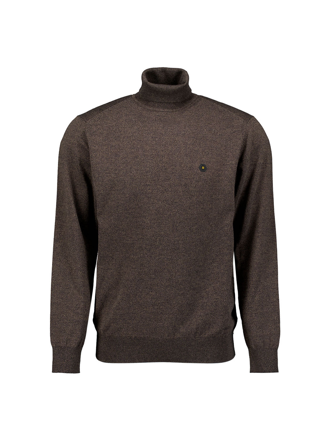 Pull col roulé en maille chinée | Taupe