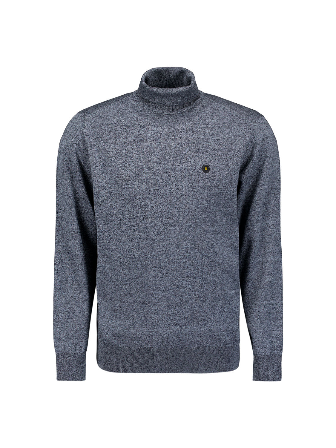 Pull col roulé en maille chinée | Dusty Blue