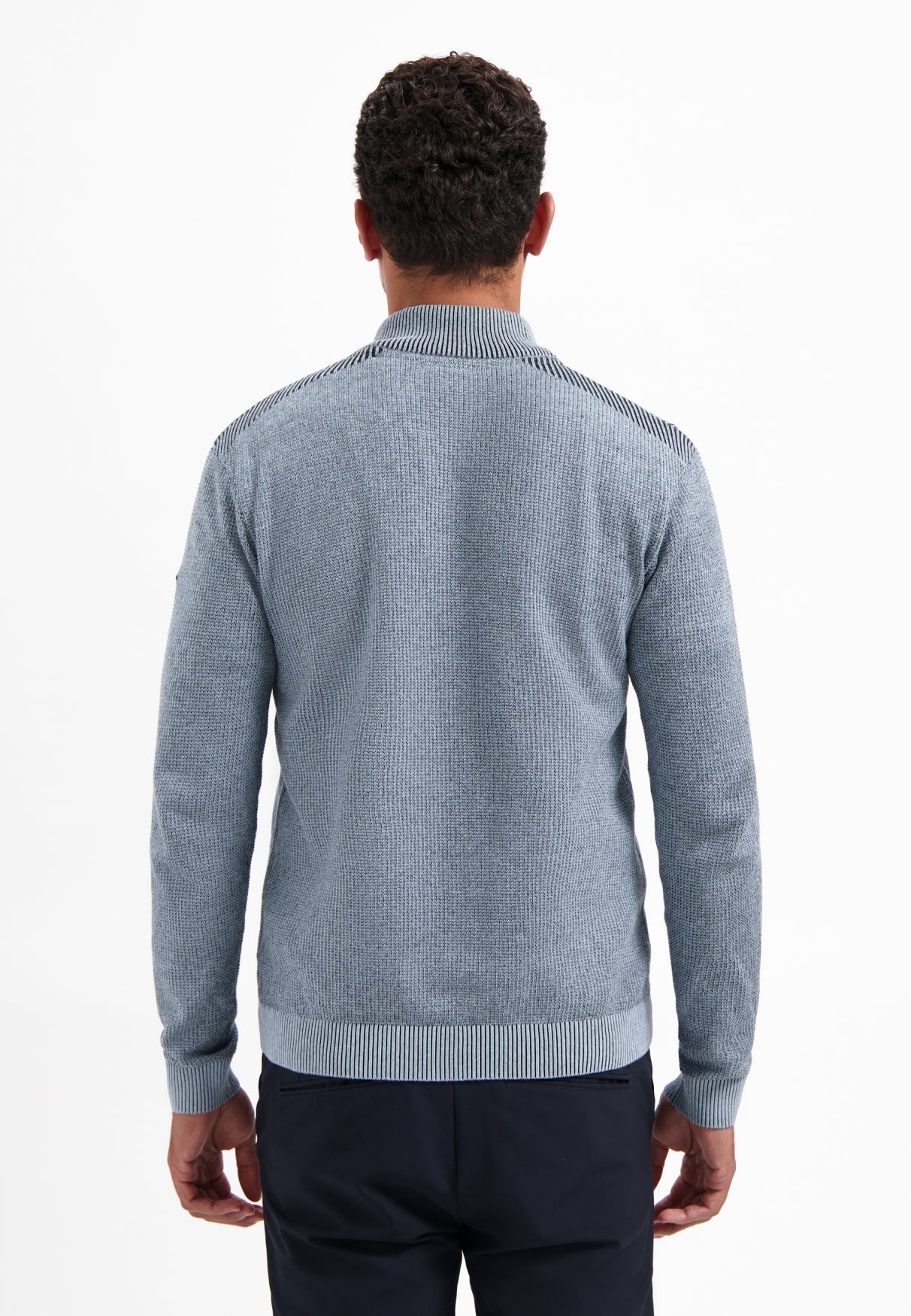 Pull zippé texturé | Dusty Blue
