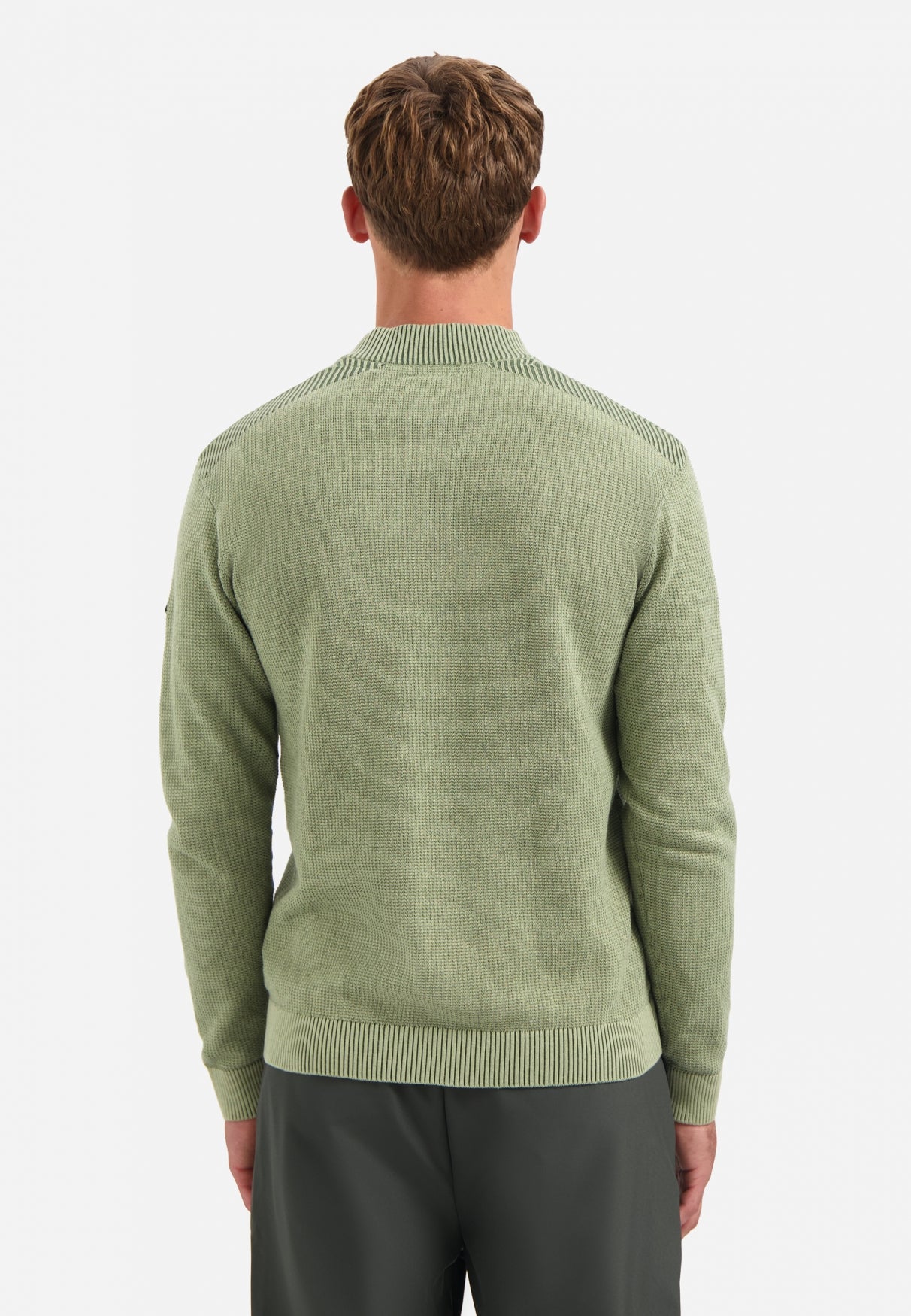 Pull zippé texturé | Light Moss