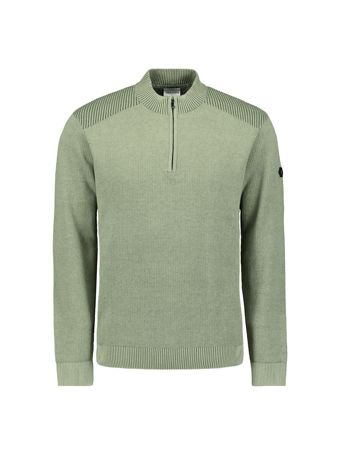 Pull zippé texturé | Light Moss