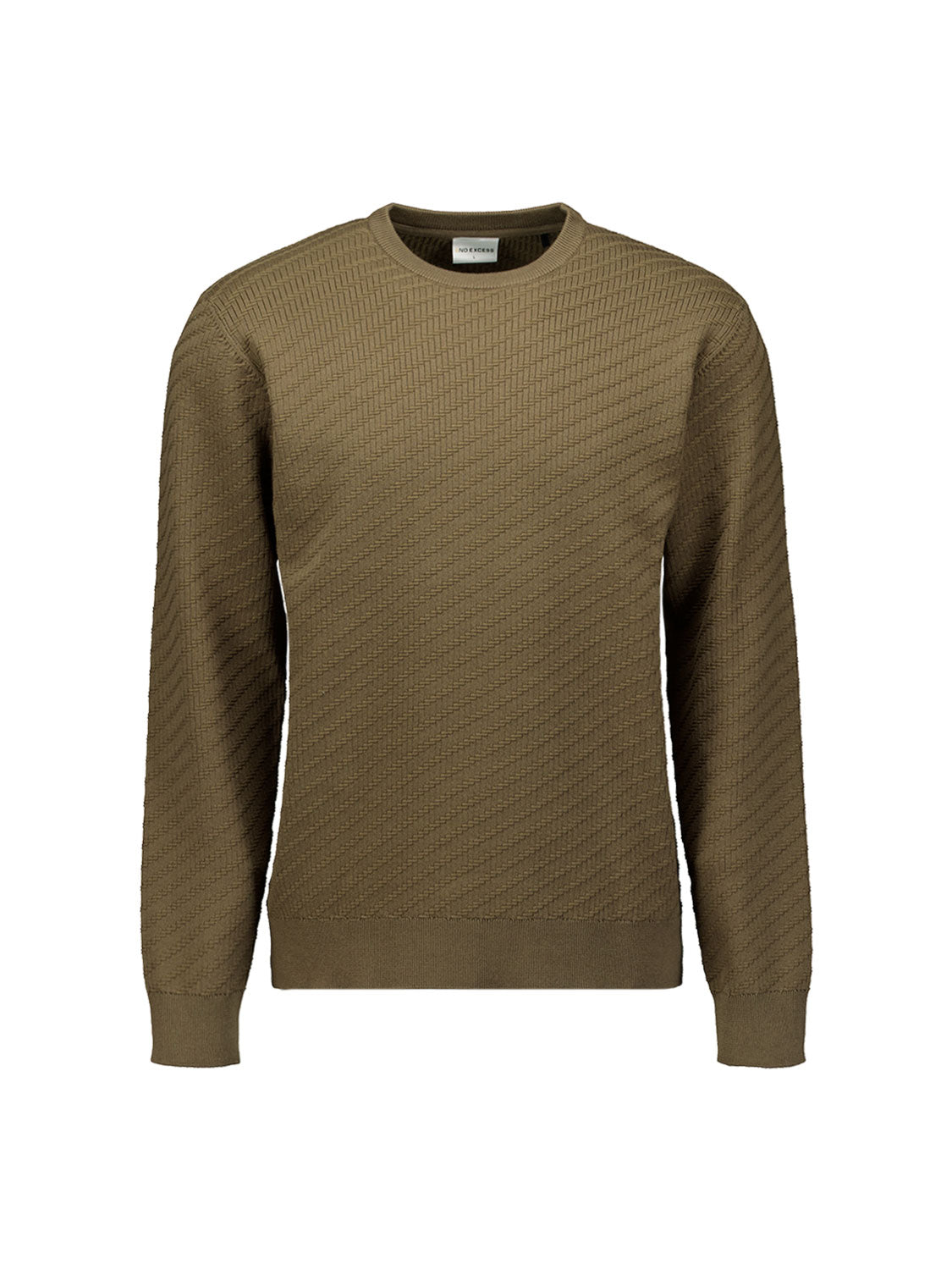 Pull à maille diagonale | Taupe