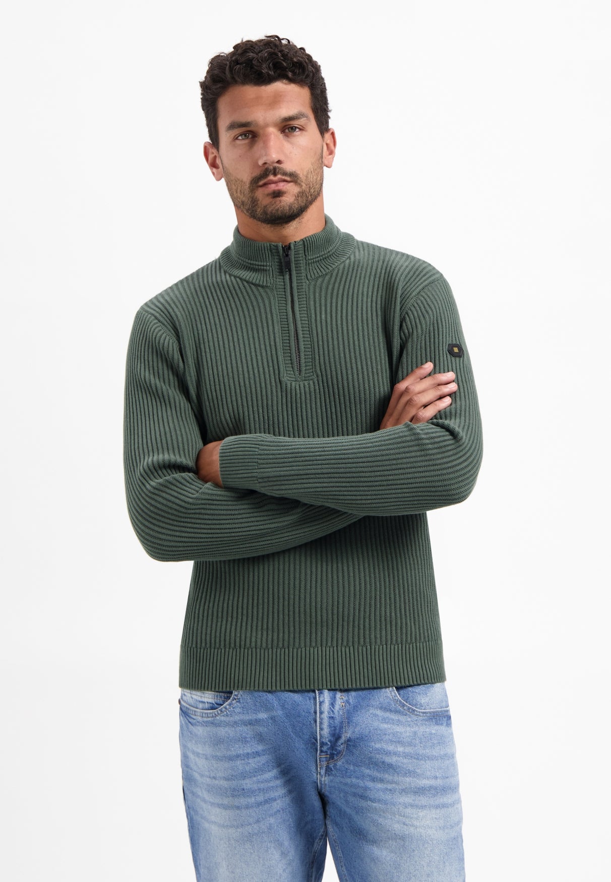 Gros pull côtelé en maille | Dark Green