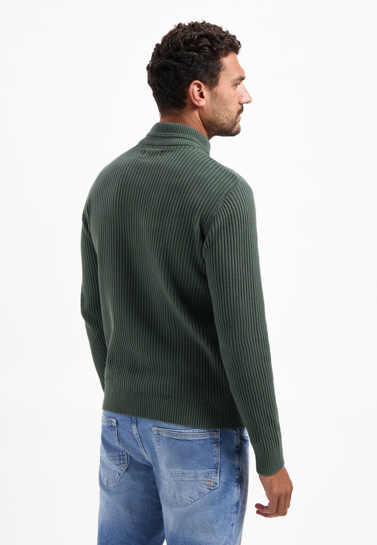 Gros pull côtelé en maille | Dark Green