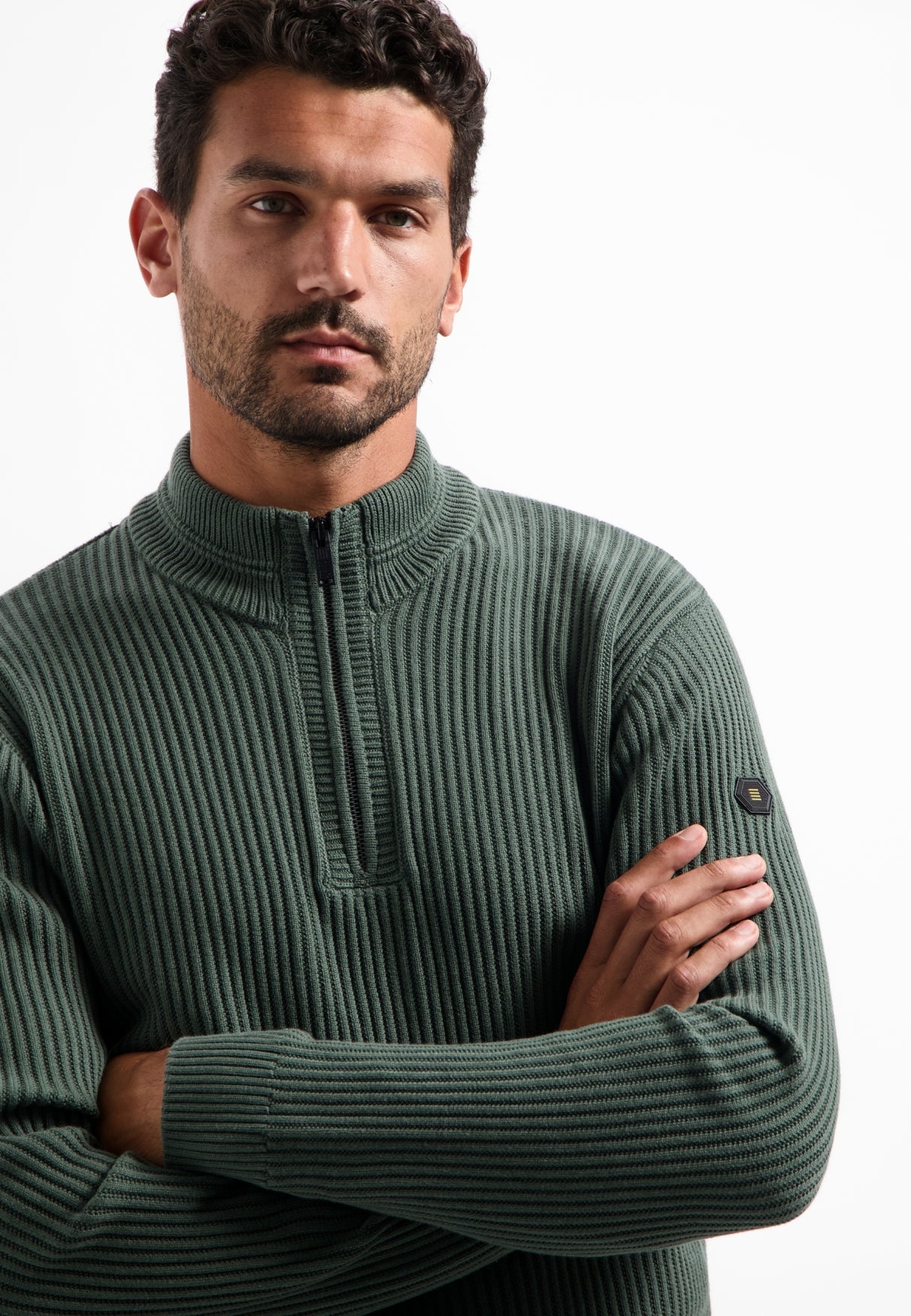Gros pull côtelé en maille | Dark Green