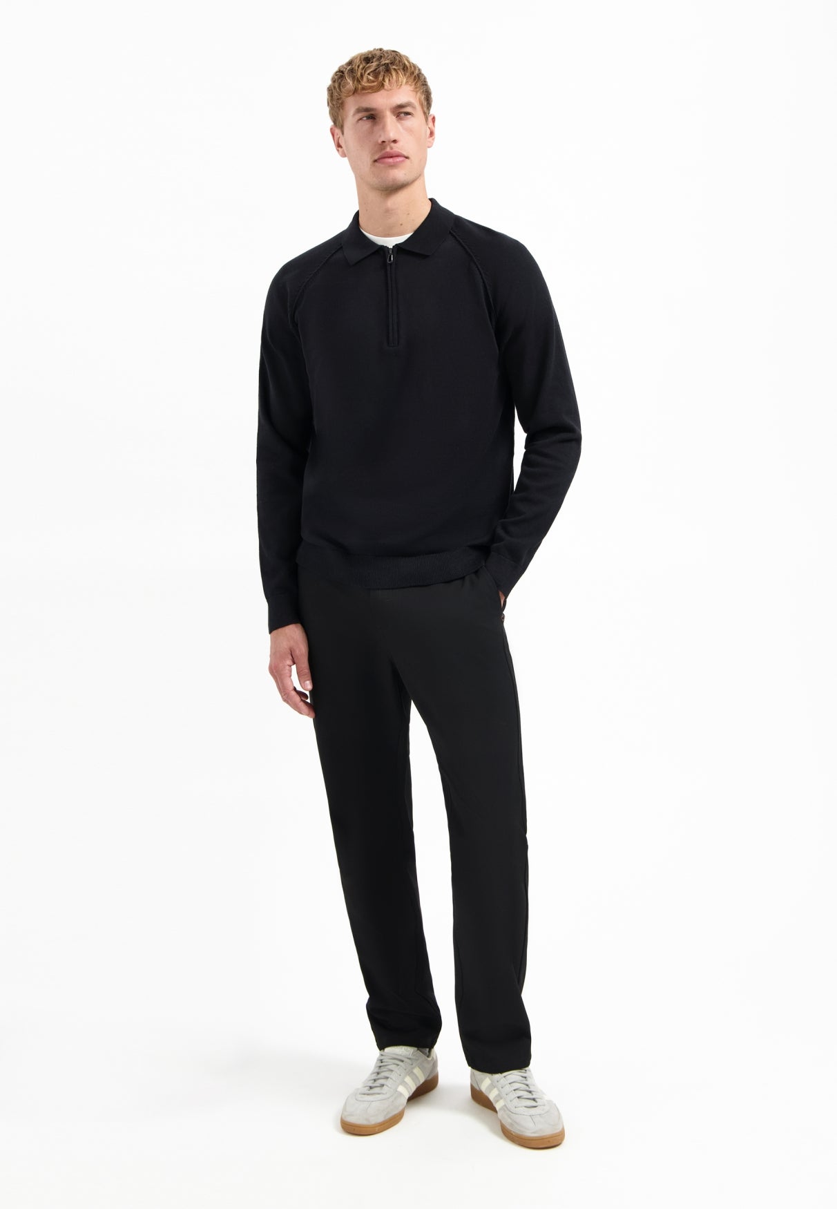 Pull polo zippé | Black