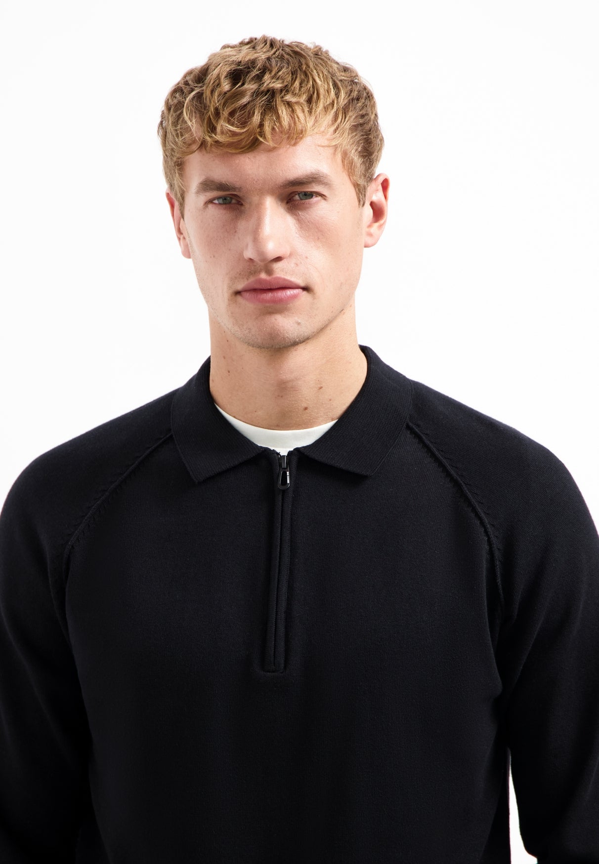 Pull polo zippé | Black
