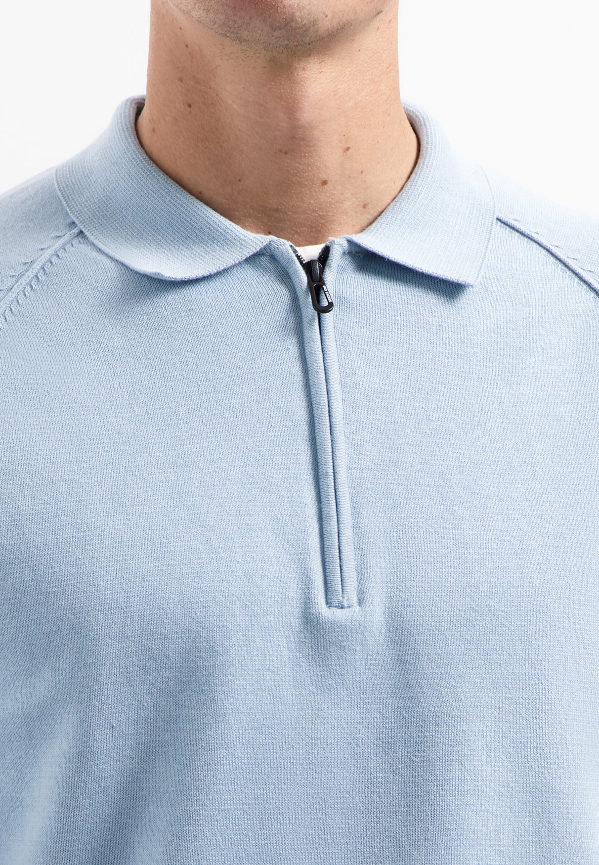 Pull polo zippé | Dusty Blue