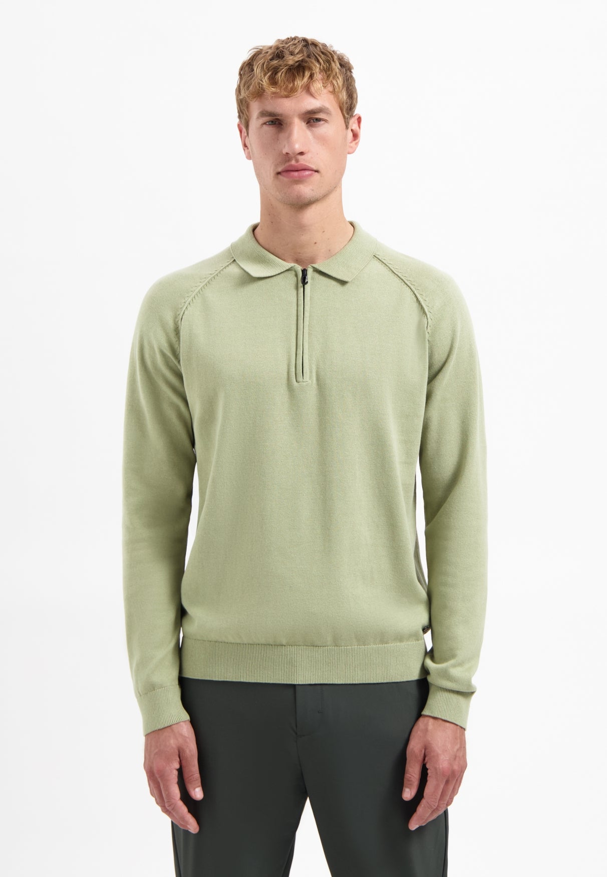 Pull polo zippé | Light Moss