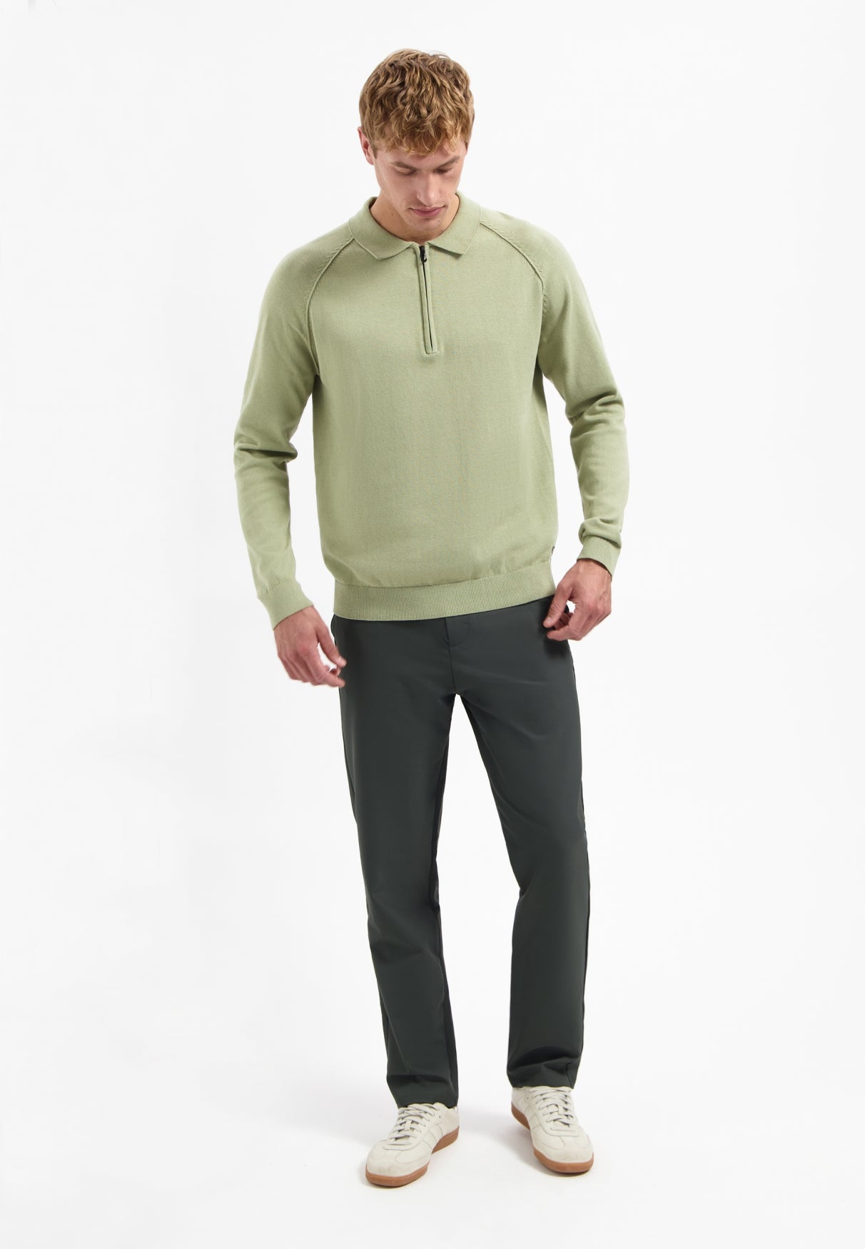 Pull polo zippé | Light Moss