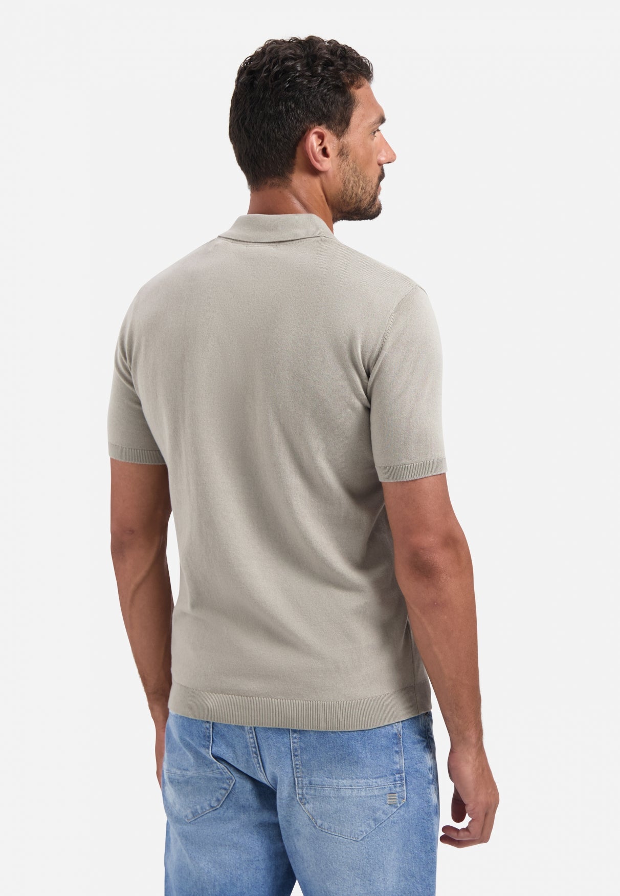 Knitted polo | Clay