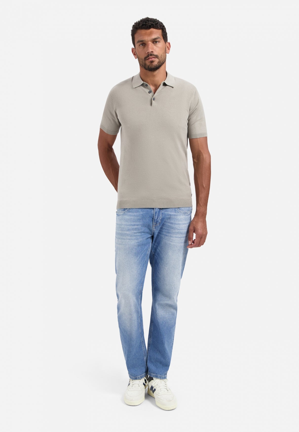 Knitted polo | Clay