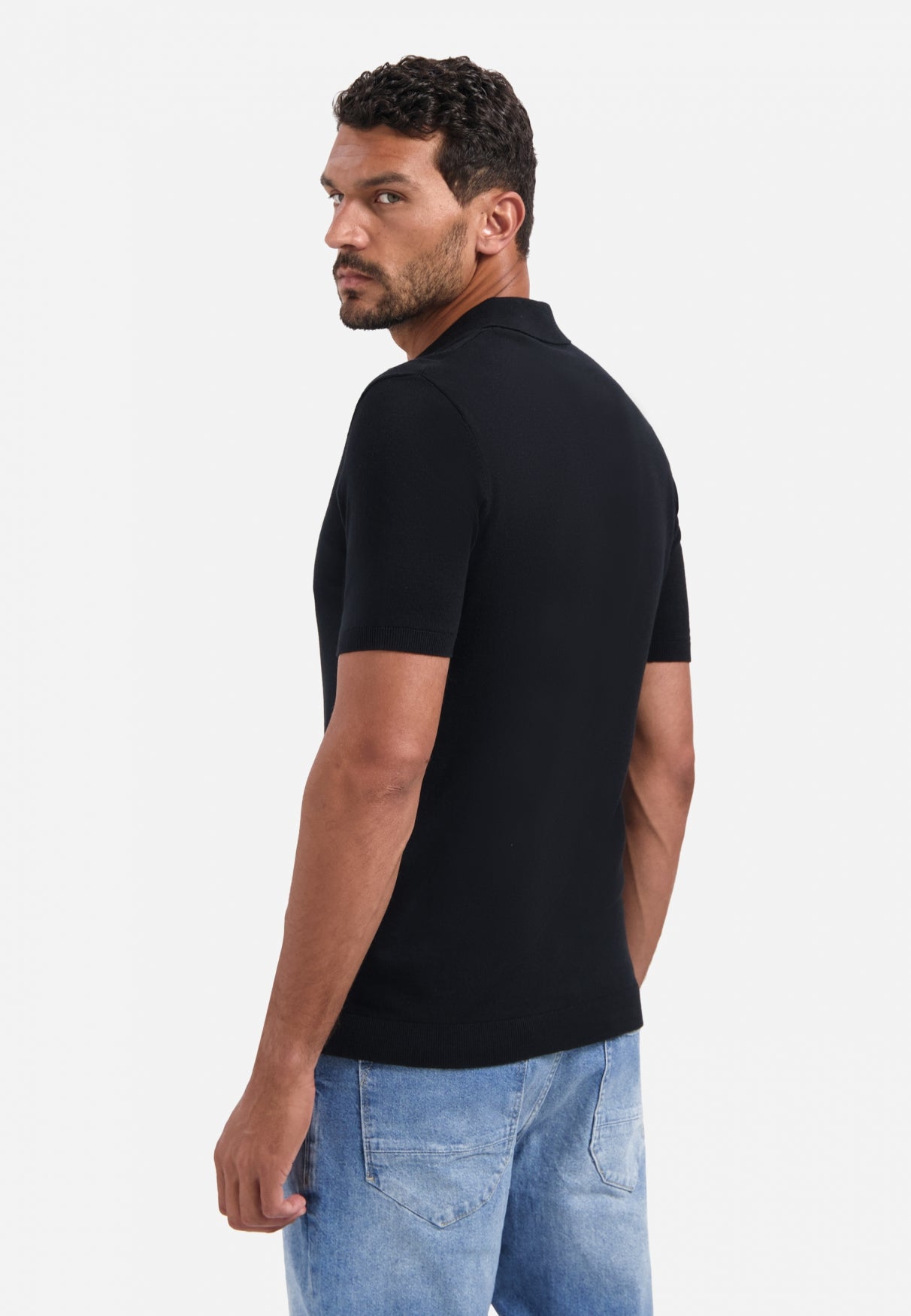 Knitted polo | Black