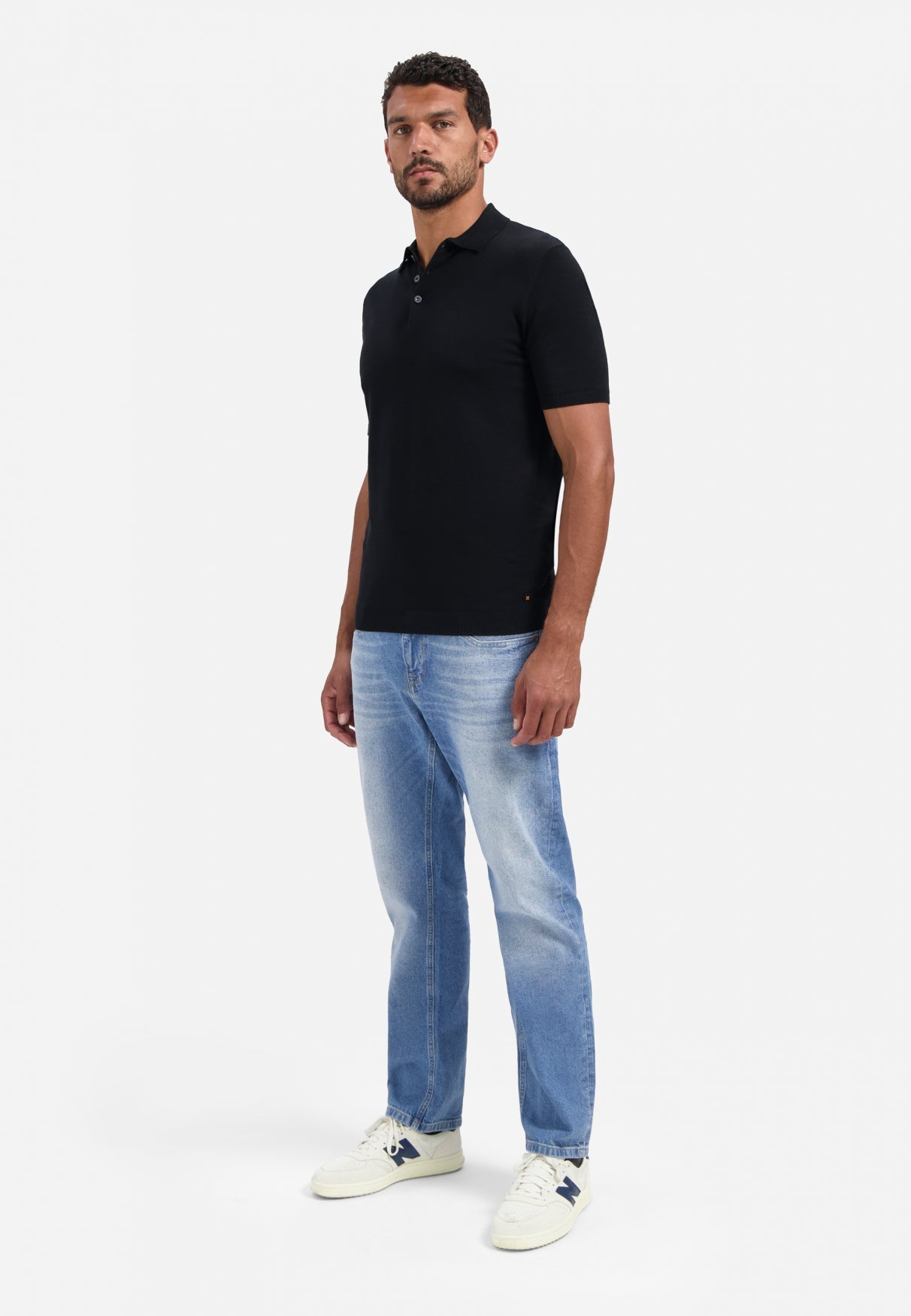 Knitted polo | Black