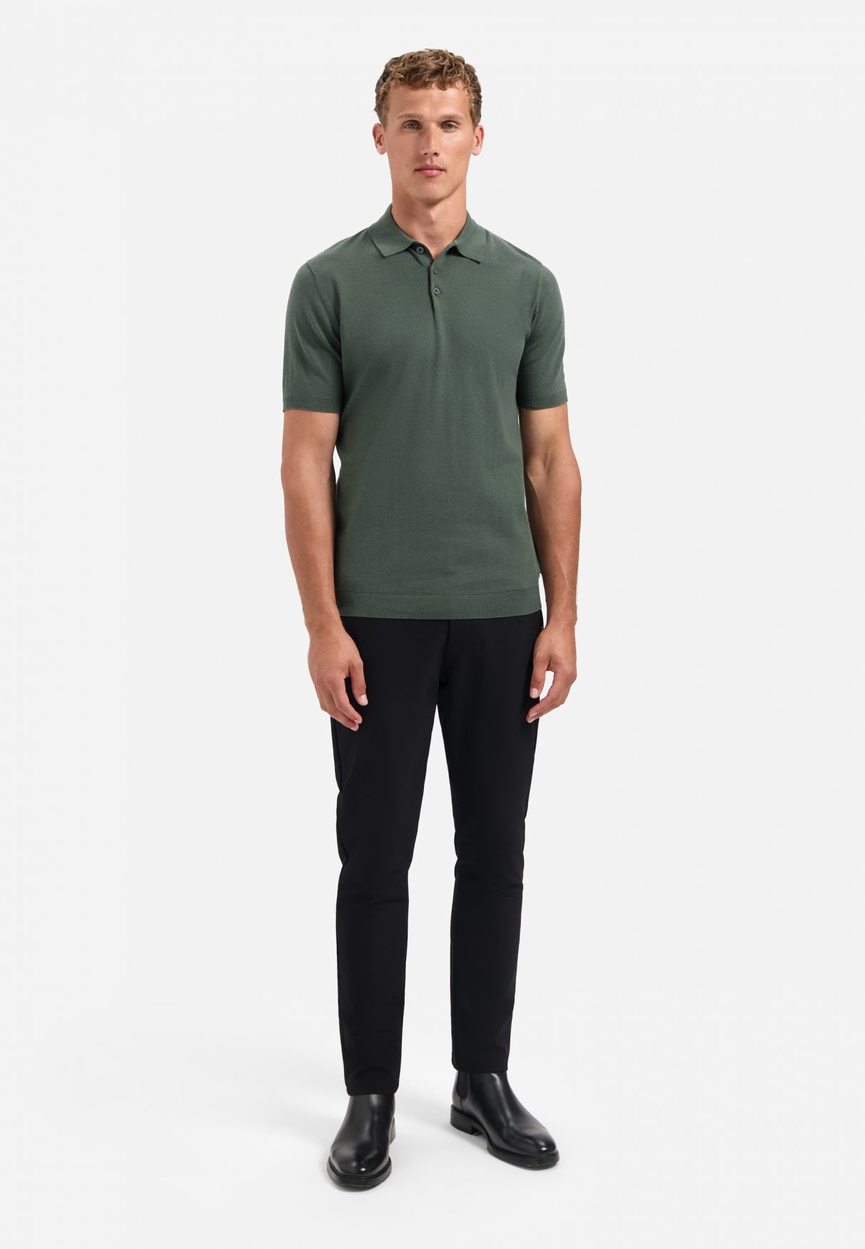 Knitted polo | Dark Green