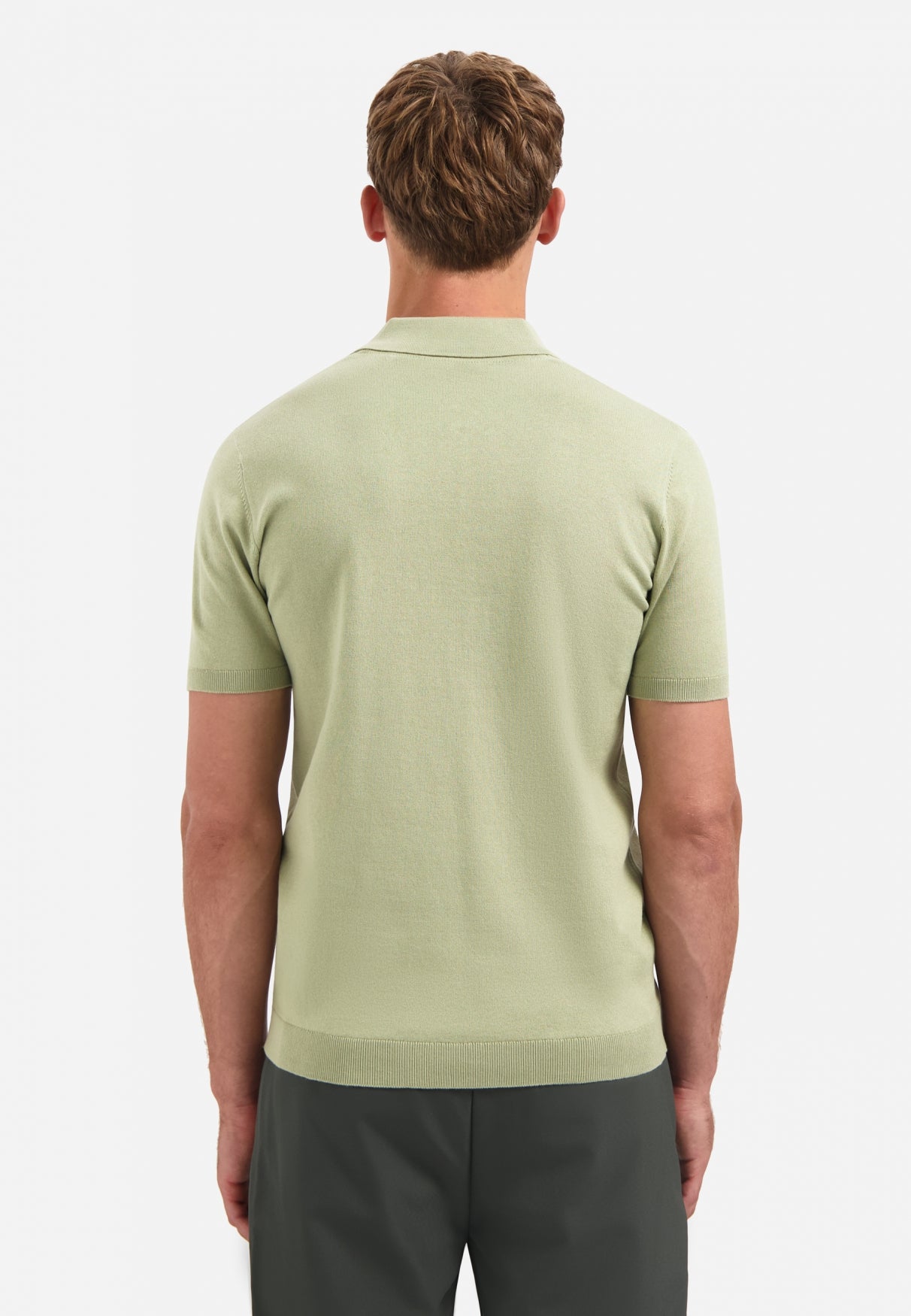 Knitted polo | Light Moss