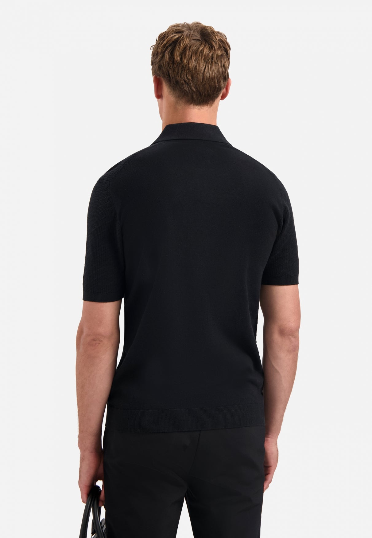 Half-zip knitted polo | Black